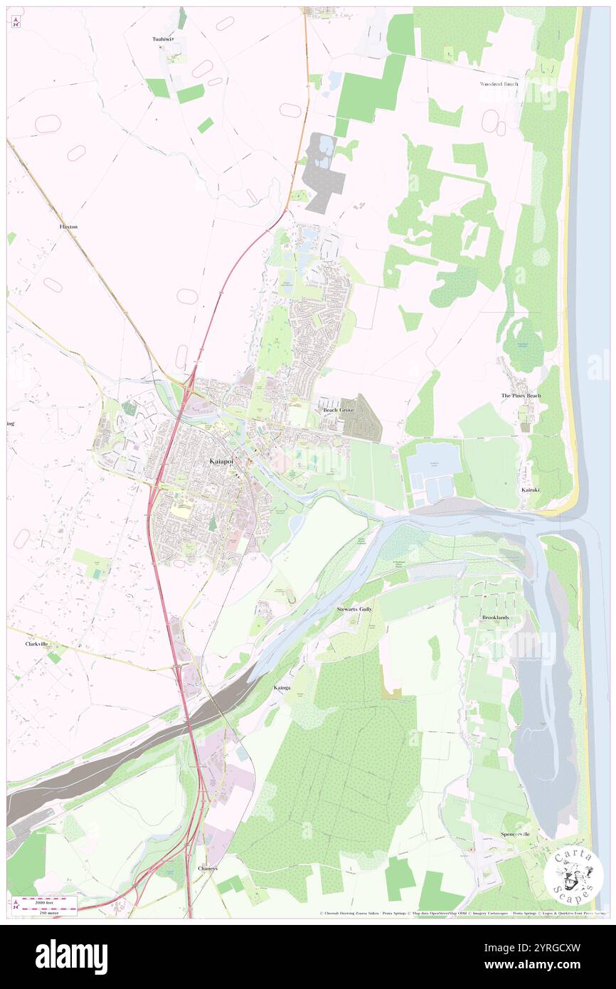 Kaiapoi, NZ, nuova Zelanda, s 43 22' 59'', N 172 40' 0'', MAP, Cartascapes Map pubblicata nel 2024. Esplora Cartascapes, una mappa che rivela i diversi paesaggi, culture ed ecosistemi della Terra. Viaggia attraverso il tempo e lo spazio, scoprendo l'interconnessione del passato, del presente e del futuro del nostro pianeta. Foto Stock