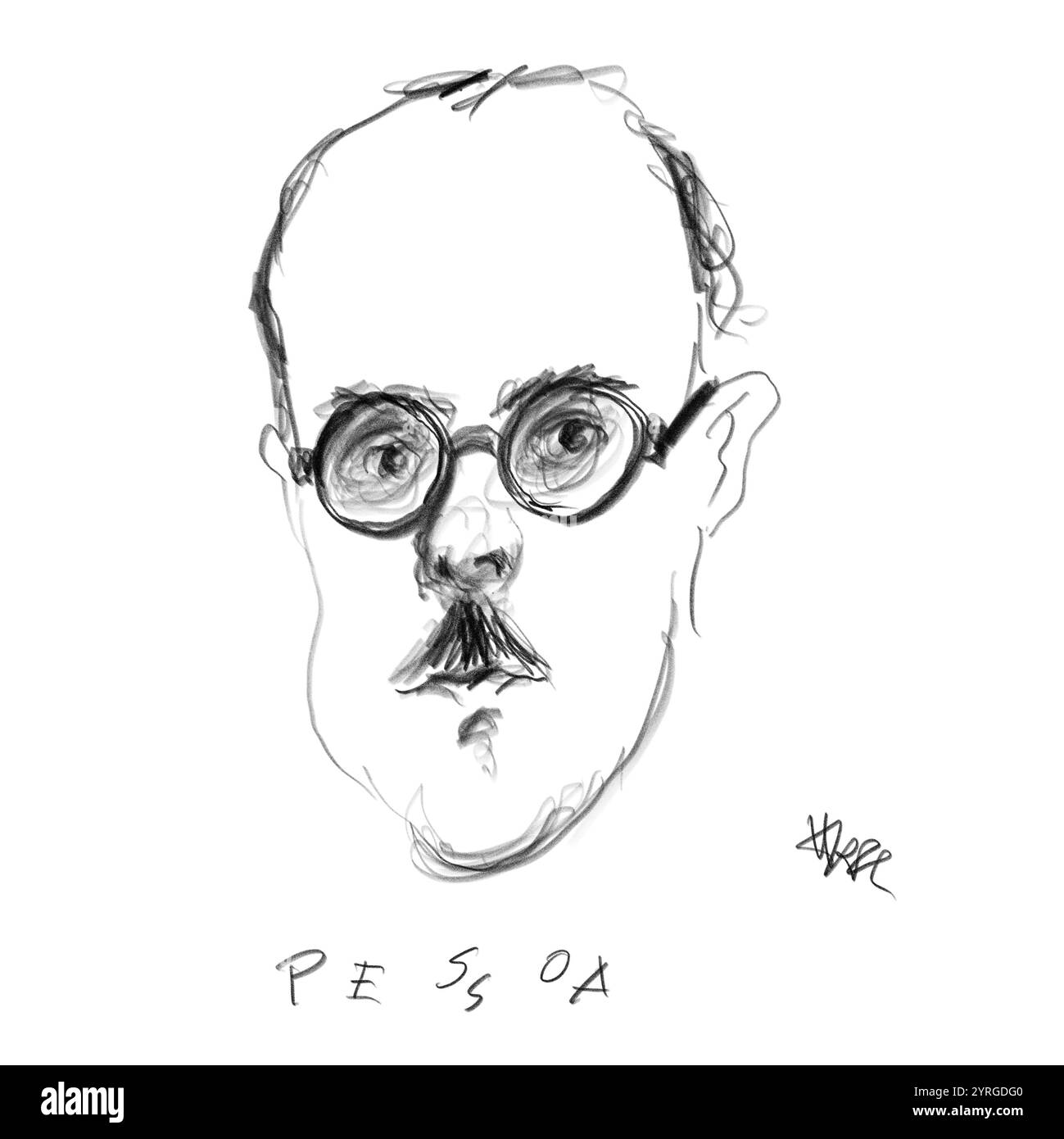 Ritratto dell'autore Pessoa Foto Stock