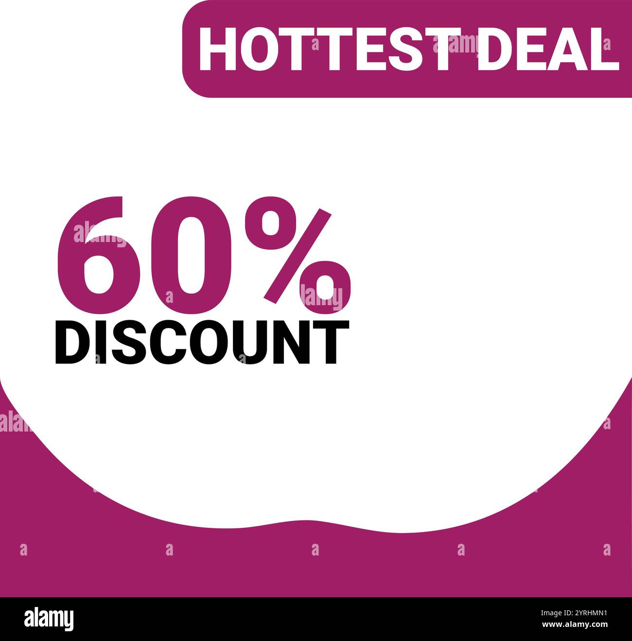Offerta speciale: Modello di sconto del 60% con colore viola per la promozione dei prodotti Illustrazione Vettoriale