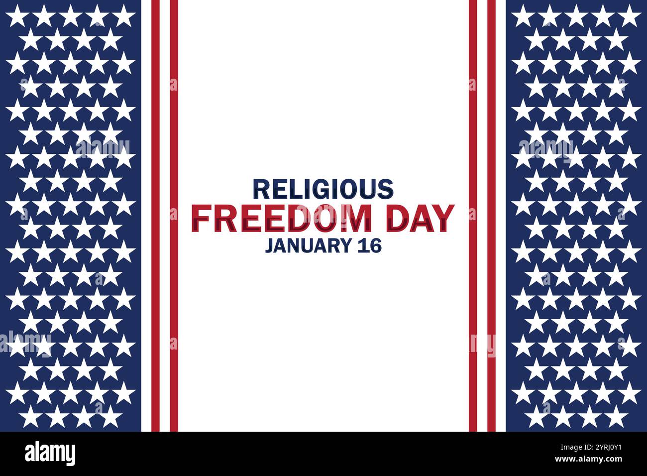 Illustrazione Vector del giorno della libertà religiosa. 16 gennaio. Concetto di vacanza. Modello per sfondo, banner, scheda, poster con iscrizione di testo. Illustrazione Vettoriale