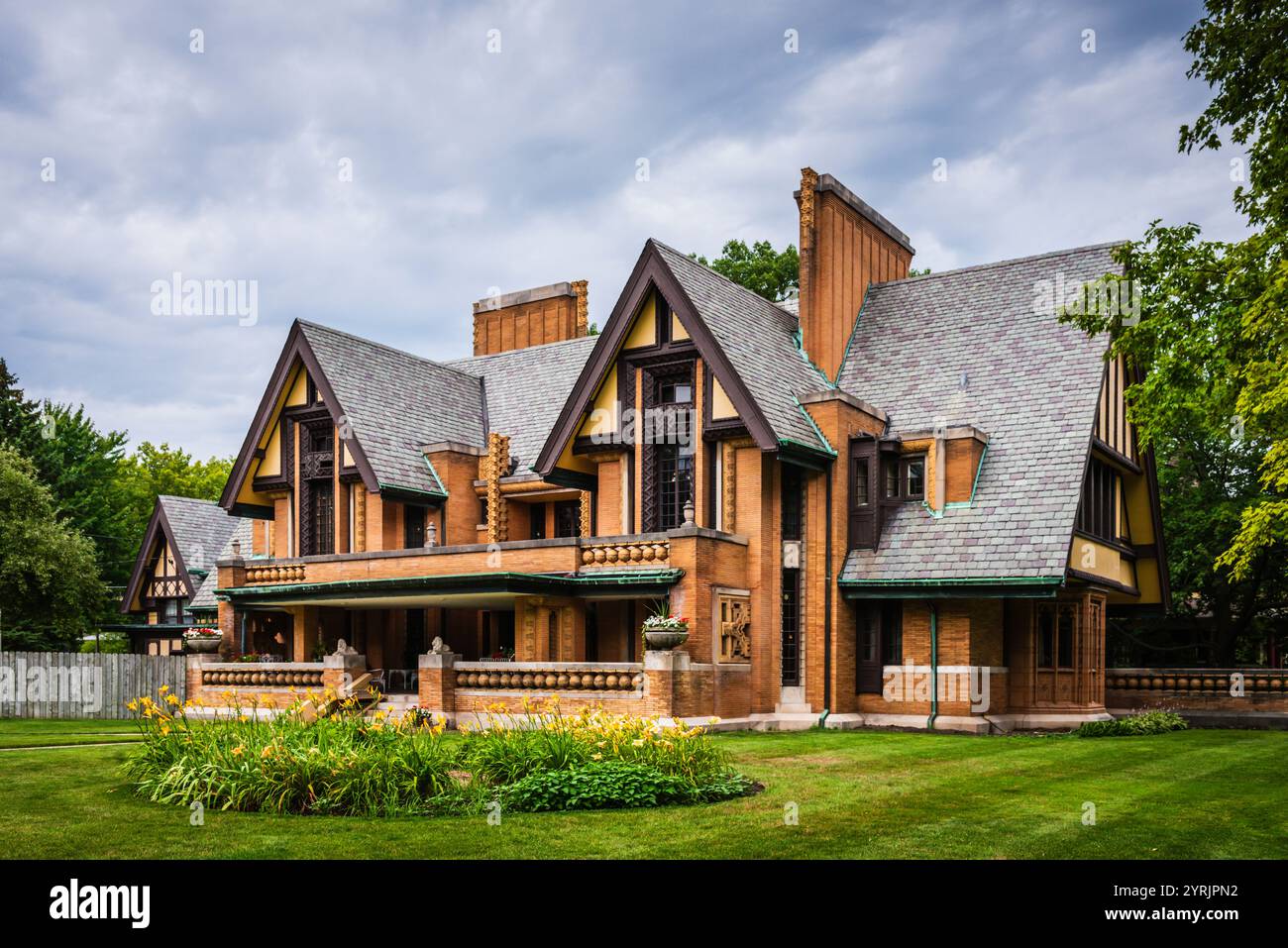 Chicago, Illinois USA - 21 luglio 2017: Moore House, nota anche come Moore-Dugal Residence, è una casa progettata da Frank Lloyd Wright nel Tudor Revival Foto Stock