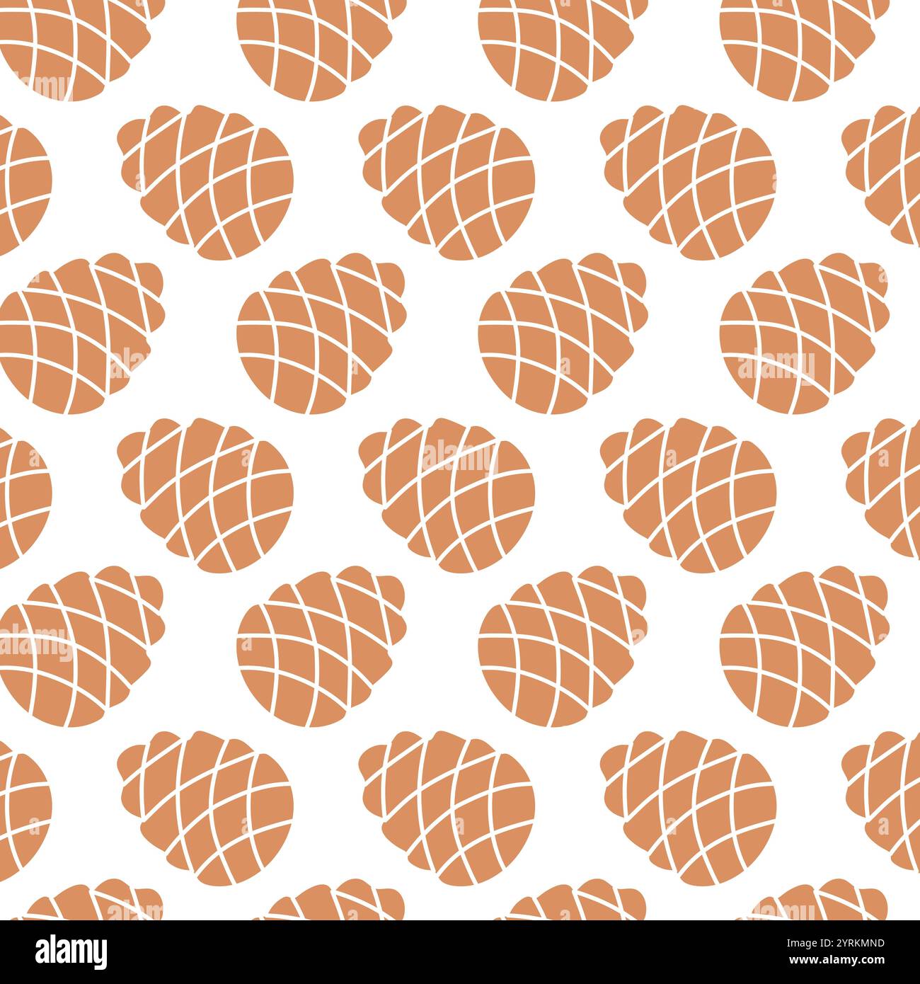 Motivo regolare senza cuciture Pinecone. Colorare l'icona pinecone semplice ripetuta sul bianco. Illustrazione vettoriale del design piatto invernale. Illustrazione Vettoriale