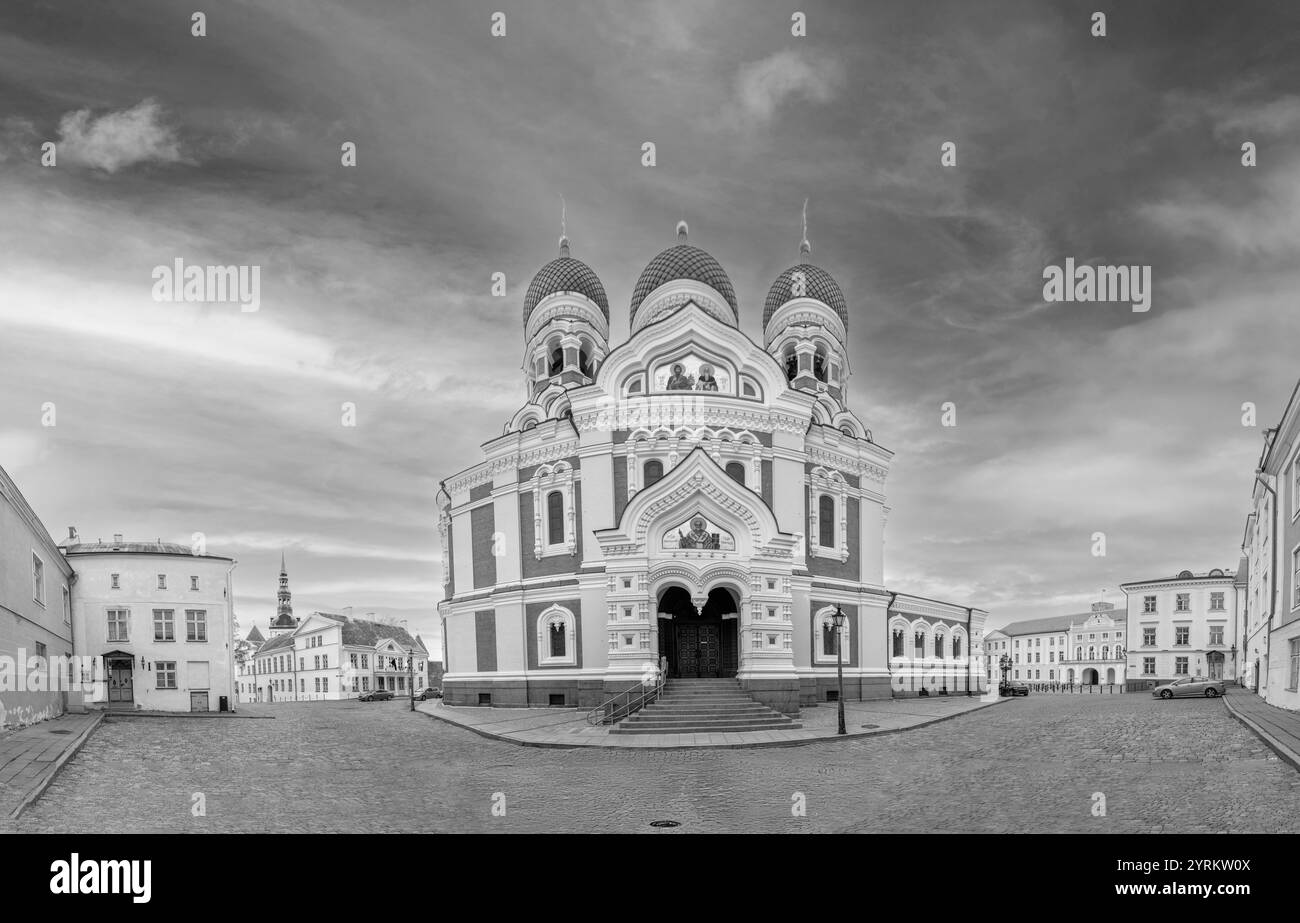 Tallinn, Cattedrale Alexander Nevsky, Estonia sulla collina del castello Foto Stock