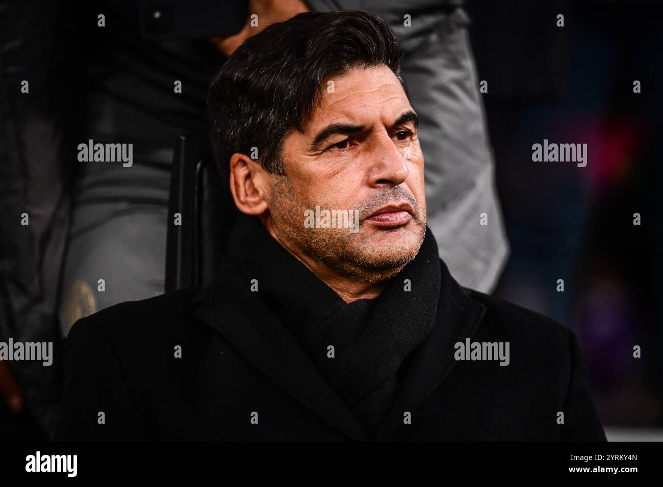 Paulo FONSECA dell'AC Milan durante la Coppa Italia, turno di 16 partite di calcio tra AC Milan e US Sassuolo il 3 dicembre 2024 allo stadio San Siro di Milano Foto Stock