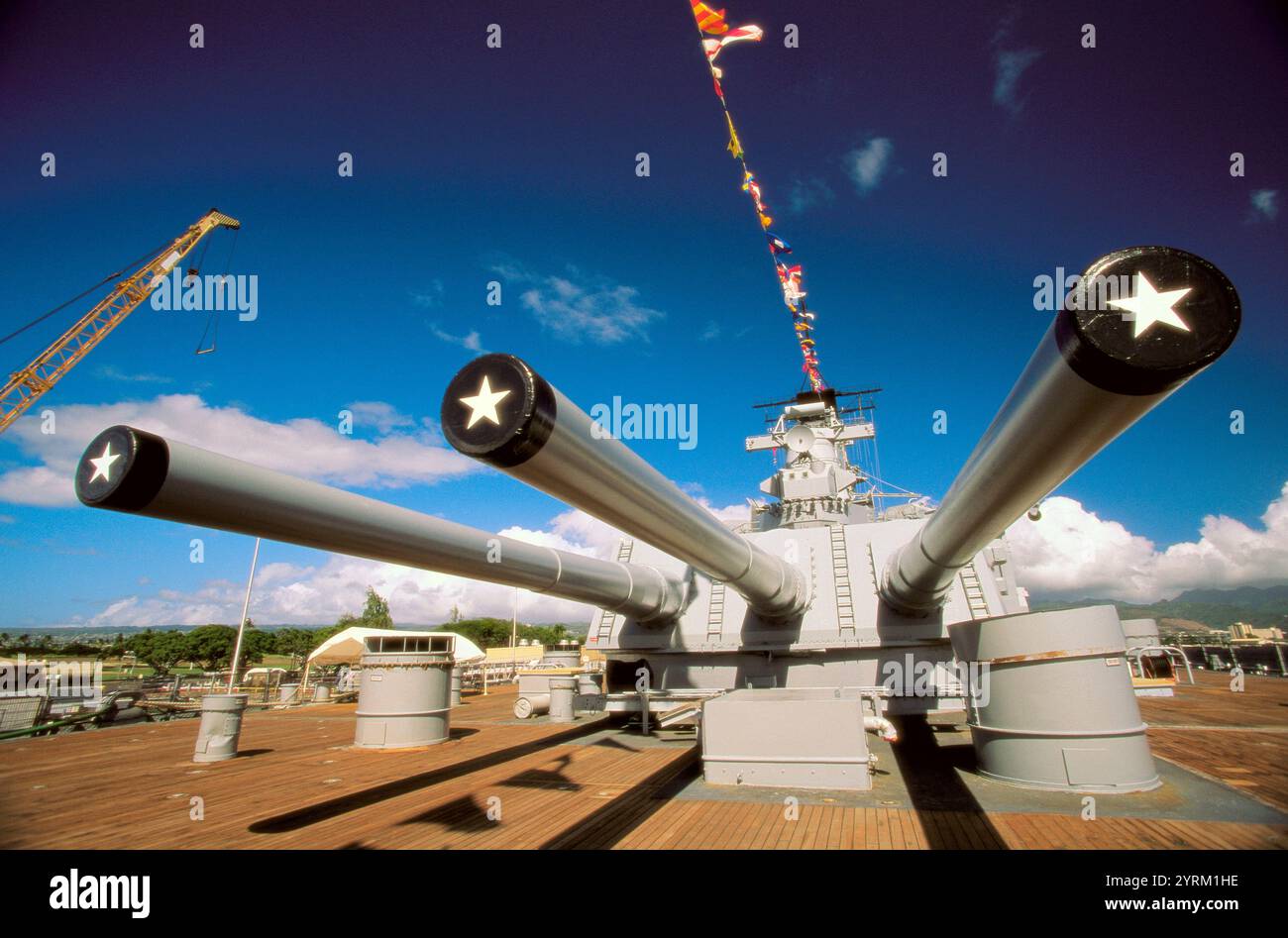 Monumento commemorativo alla corazzata Missouri. Pearl Harbour. Hawaii. STATI UNITI Foto Stock