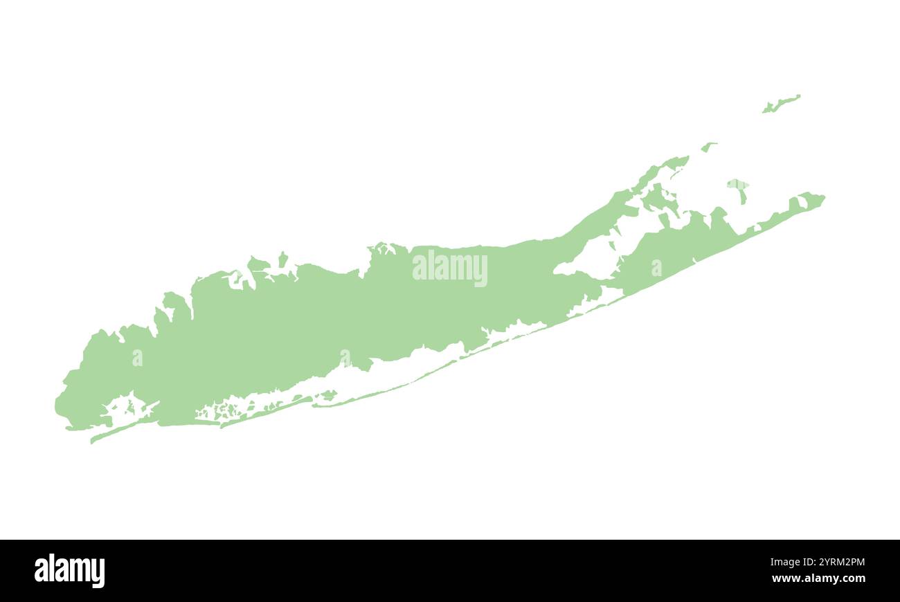 Mappa semplice e dettagliata di Long Island New York, USA. Illustrazione Vettoriale