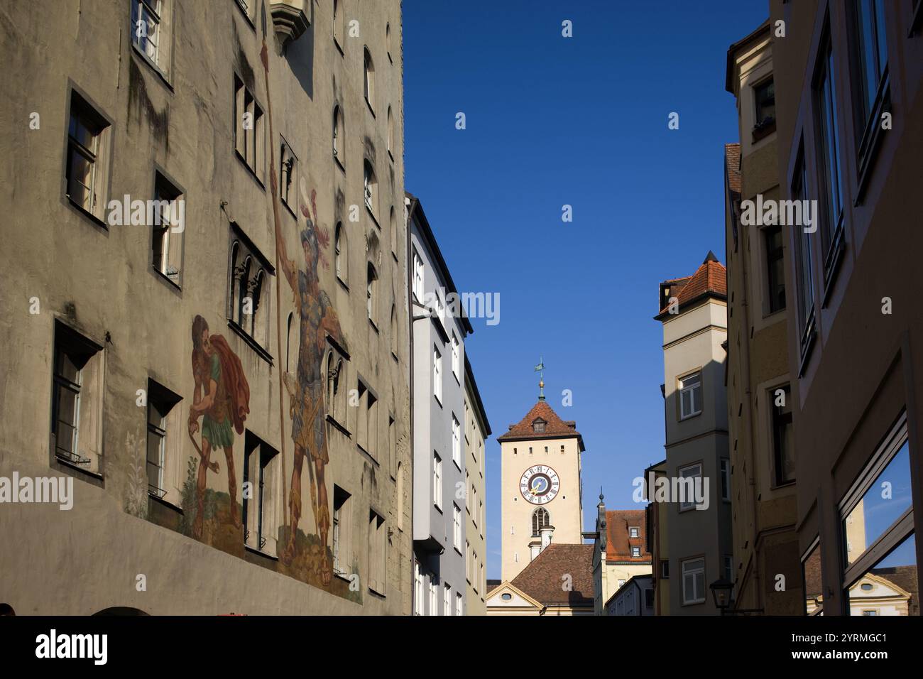 Golia House in Goliathstrasse, Ratisbona, Baviera, Germania Foto Stock