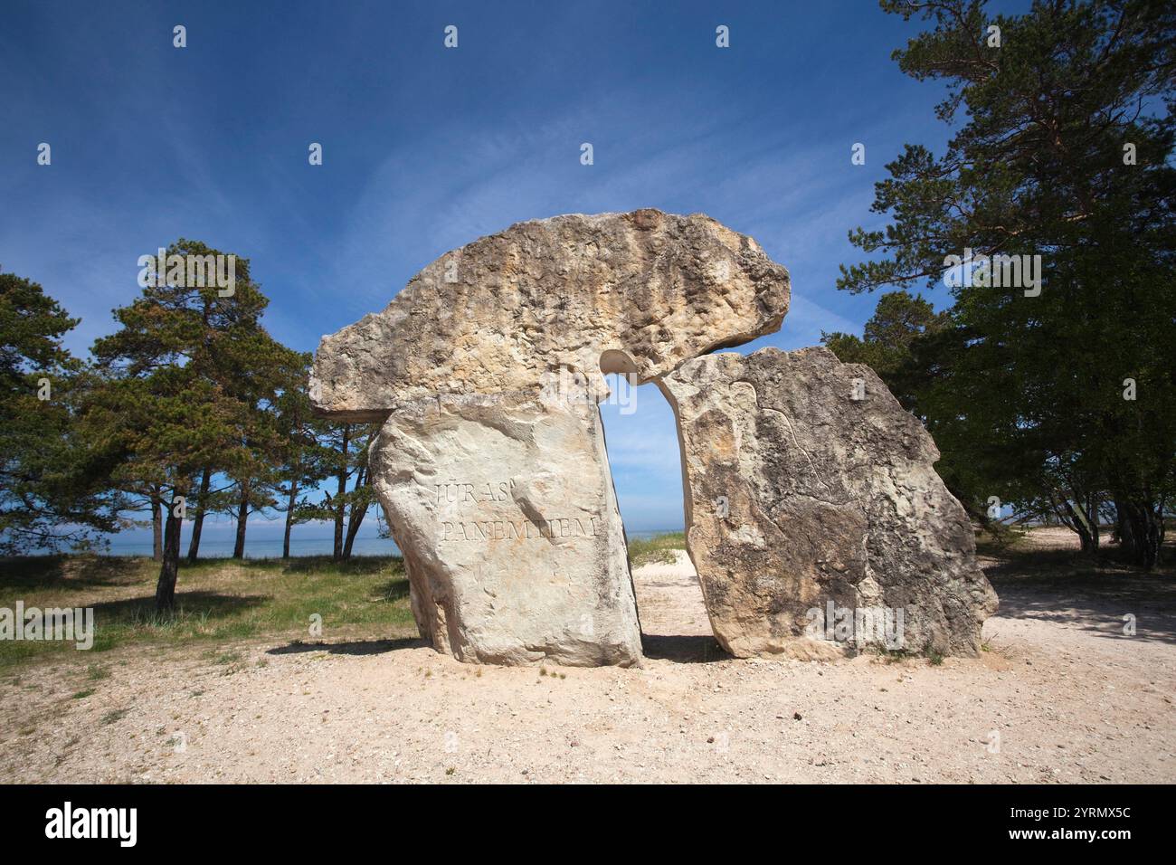 La lettonia, occidentale della Lettonia, regione di Kurzeme, Cape Kolka, Kolkasrags, Kolka, Slitere National Park, segnaletica Foto Stock