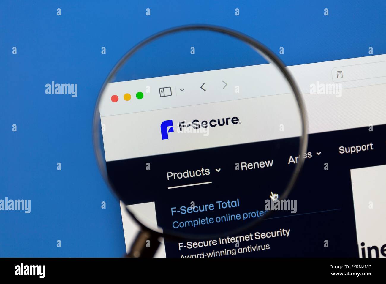 Ostersund, Svezia - 18 agosto 2024. Sito Web F-Secure. F-Secure Corporation è un'azienda globale di sicurezza informatica e privacy. Foto Stock