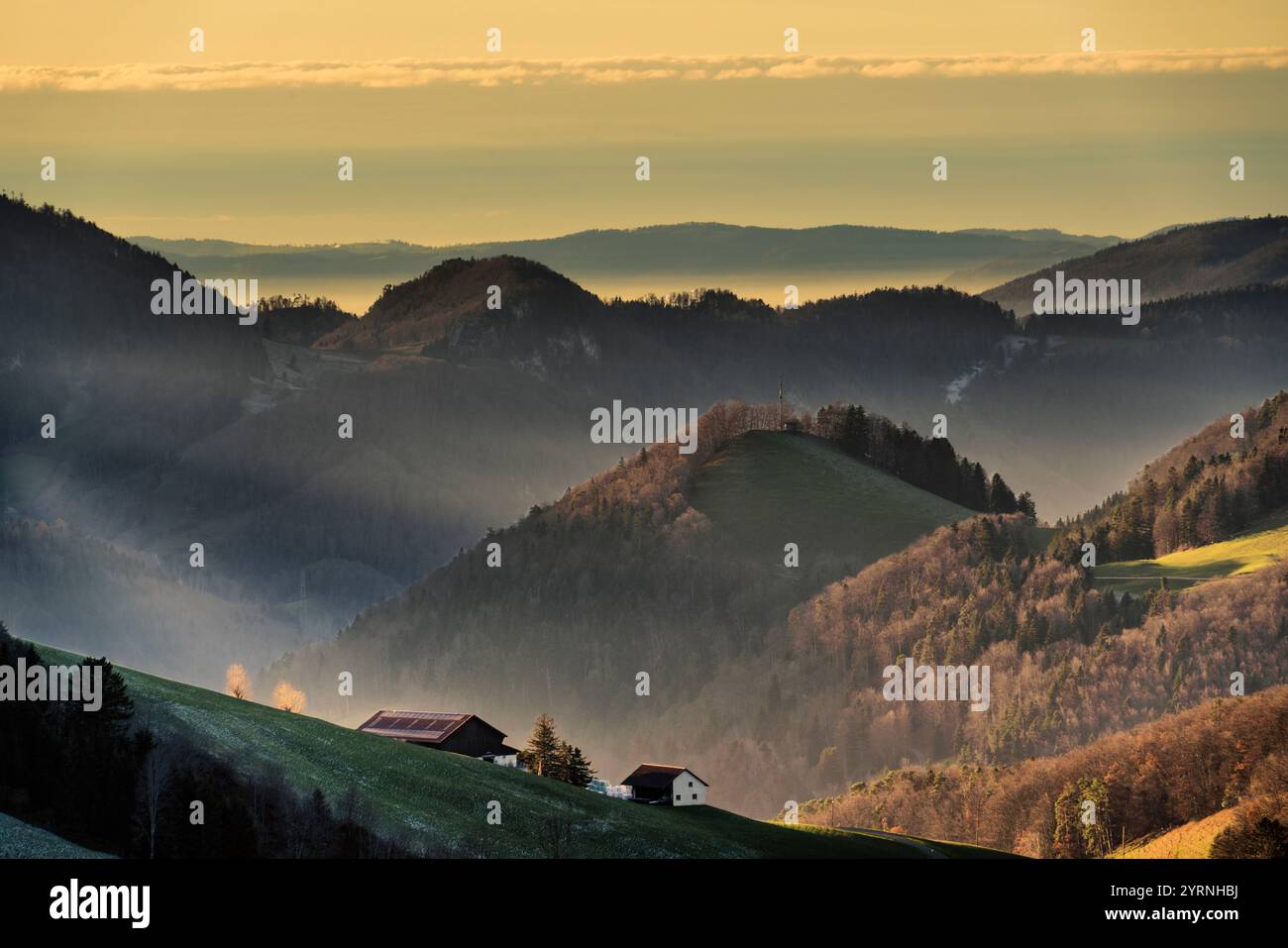 Svizzera, Soletta, Schwarzbubenland, Beinwil, Beinwil SO, Oberbeinwil, Unterbeinwil, Passwang, Passwang SO, Hof obere Buche Foto Stock
