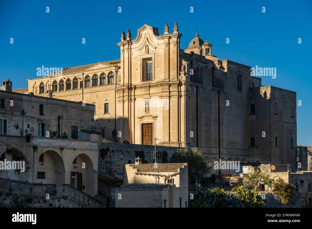 Chiesa di Sant'Agostino nei Sassi di Matera, centro storico di Matera, Basilicata, Italia. Foto Stock