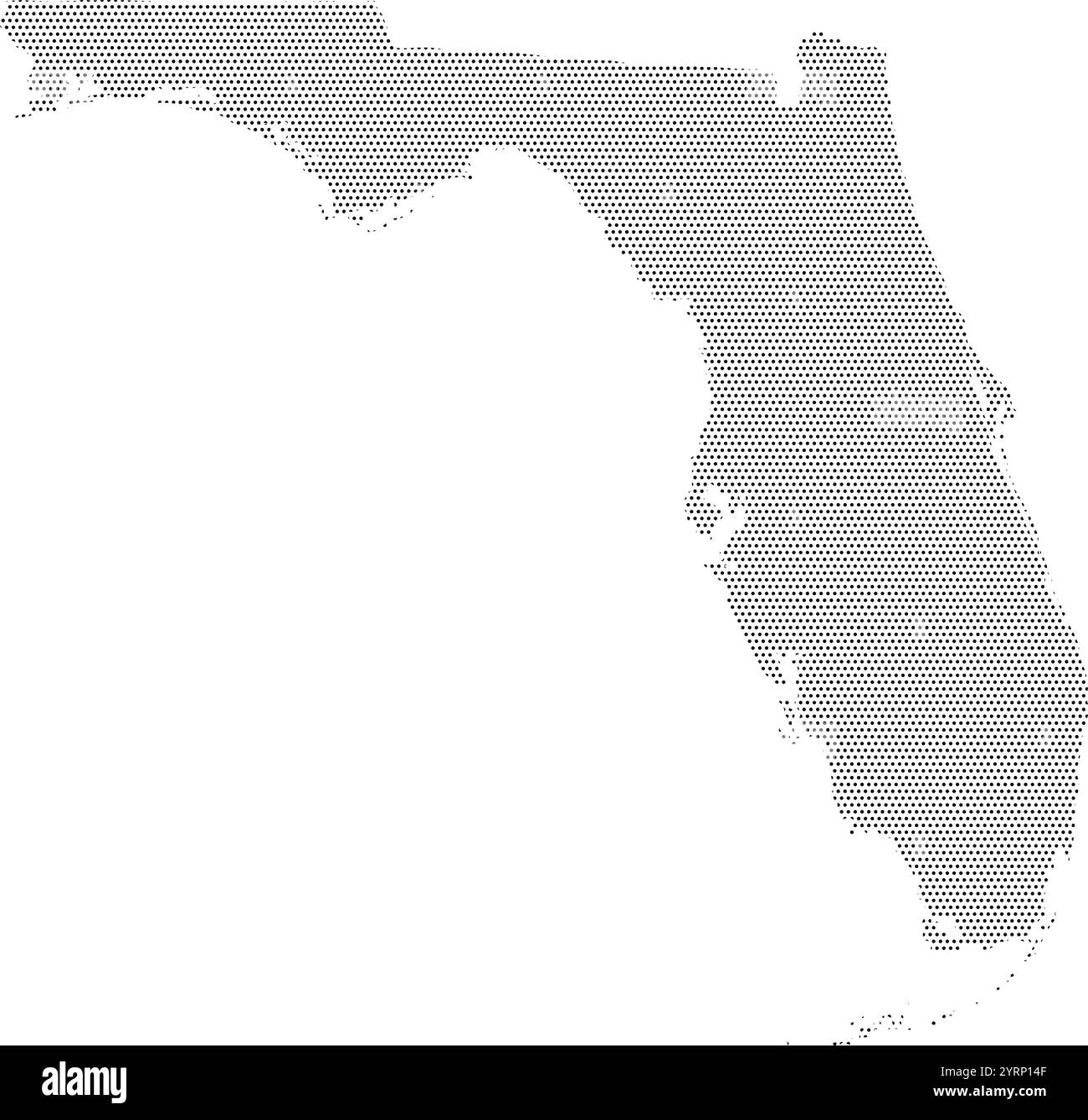 Mappa dello stato della Florida con illustrazioni vettoriali tratteggiate Illustrazione Vettoriale