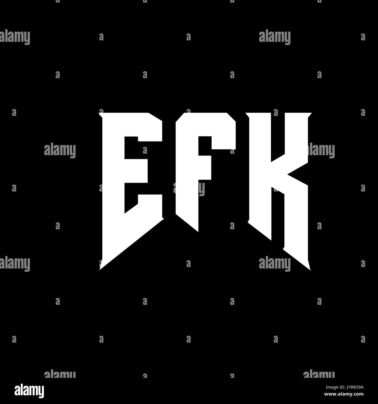 Logo EFK Letter per l'azienda tecnologica. Combinazione di colori bianco e nero con logo EFK. Logo EFK, vettore EFK, design EFK, icona EFK, alph EFK Illustrazione Vettoriale