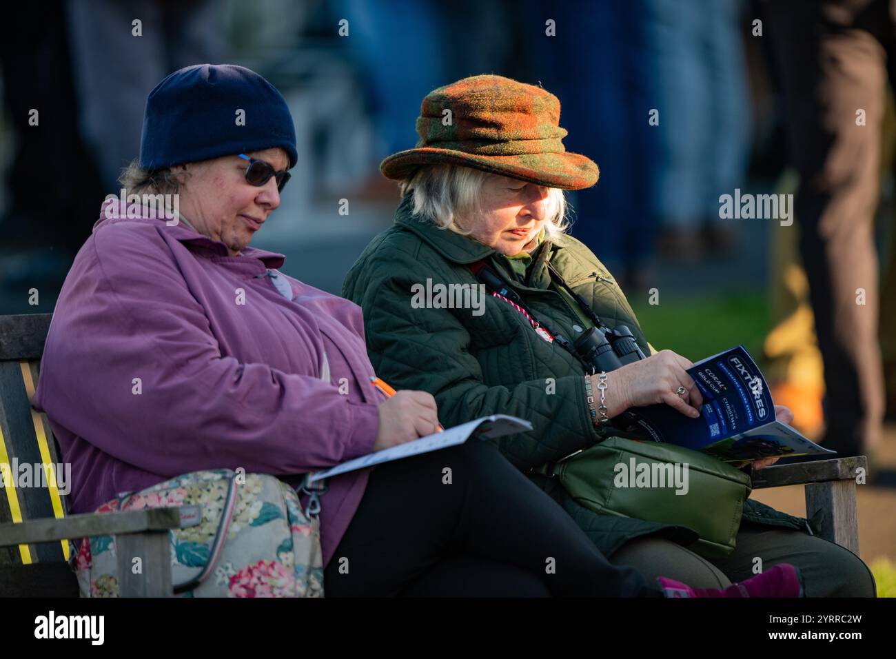 Scene dall'ippodromo di Newbury nel Coral Long Distance Hurdle Day. Foto Stock
