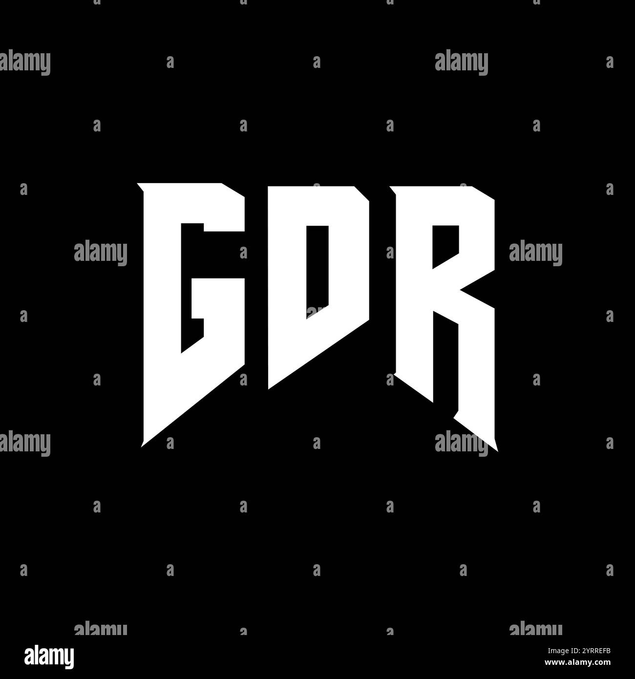 Design del logo GDR Letter per l'azienda tecnologica. Combinazione di colori bianco e nero con logo GDR. Logo GDR, vettore GDR, design GDR, icona GDR, alph GDR Illustrazione Vettoriale