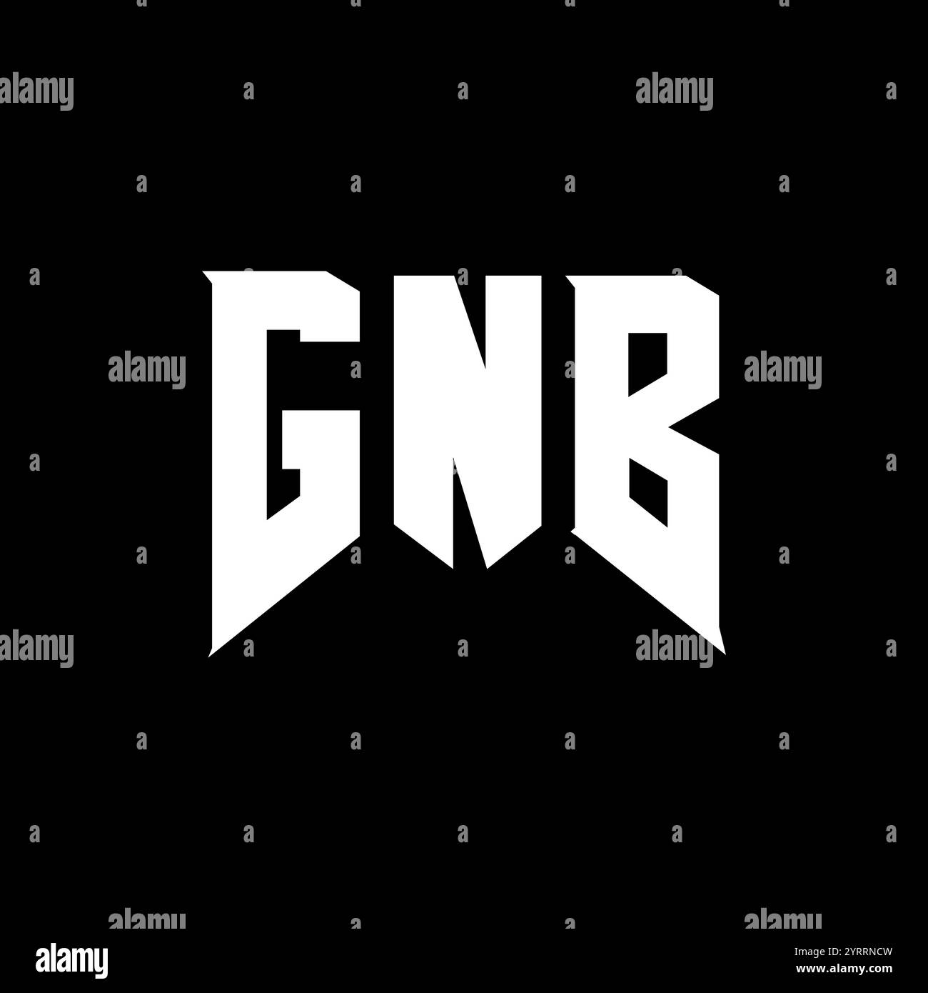 Design del logo della lettera GNB per l'azienda tecnologica. Combinazione di colori bianco e nero con logo GNB. Logo GNB, vettore GNB, design GNB, icona GNB, GNB alph Illustrazione Vettoriale