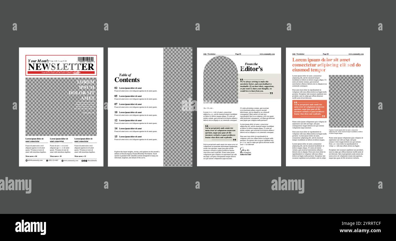 Modello di newsletter multiuso Illustrazione Vettoriale