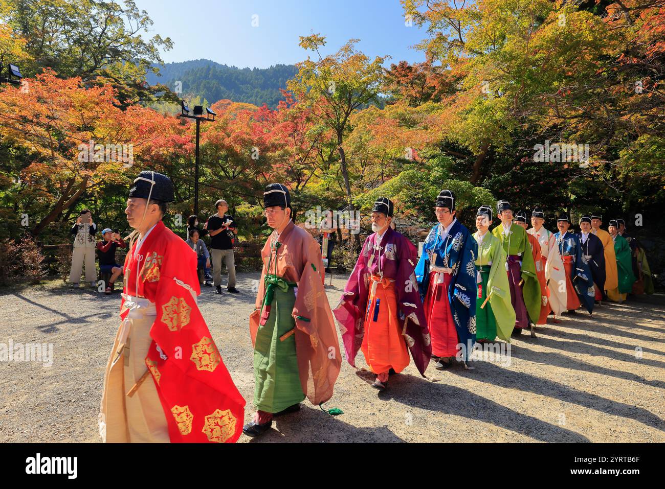 Santuario Tanzan Kemari Festival Sakurai City, Prefettura di Nara Foto Stock