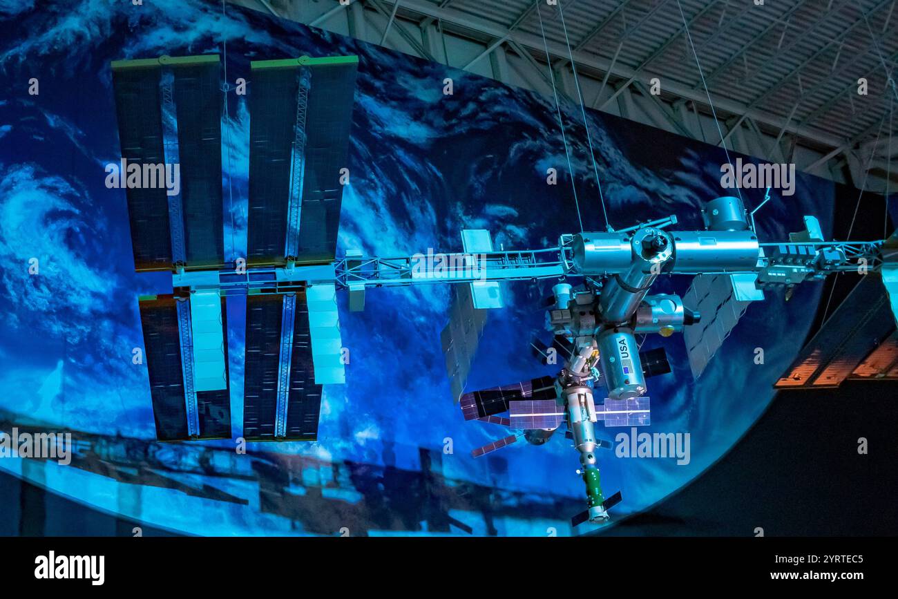 Mostra delle imbarcazioni della NASA Space Station Shuttle. Foto scattata al Johnson Space Center di Houston, Texas Foto Stock