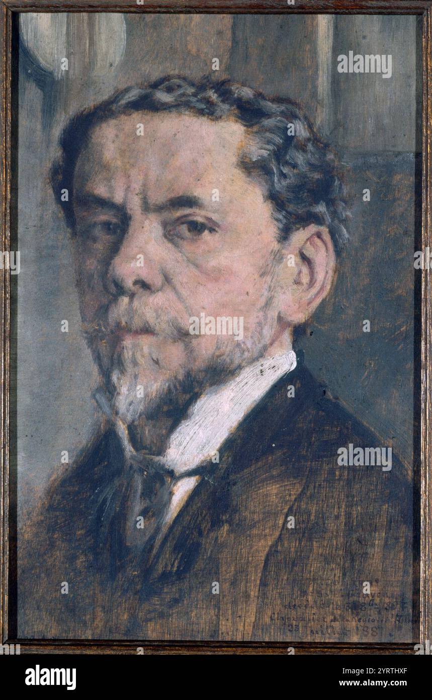 Charles-Jean-Louis Courtry - Autoportrait de Charles Courtry (1846-1897), graveur - P539 Foto Stock