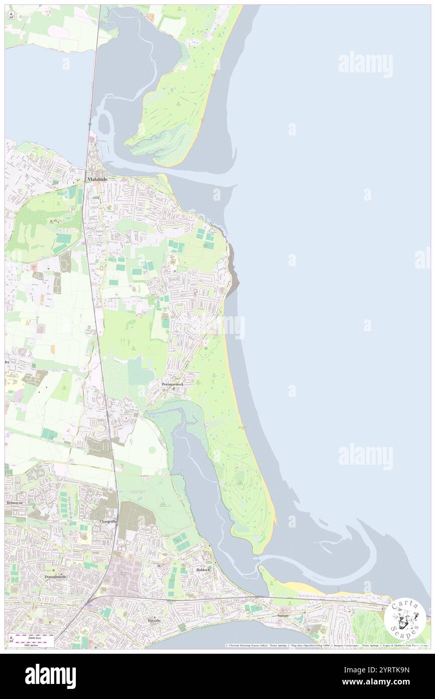 Portmarnock Hotel and Golf Links, Fingal County, IE, Irlanda, Leinster, N 53 25' 48'', S 6 7' 30'', MAP, Cartascapes Map pubblicata nel 2024. Esplora Cartascapes, una mappa che rivela i diversi paesaggi, culture ed ecosistemi della Terra. Viaggia attraverso il tempo e lo spazio, scoprendo l'interconnessione del passato, del presente e del futuro del nostro pianeta. Foto Stock