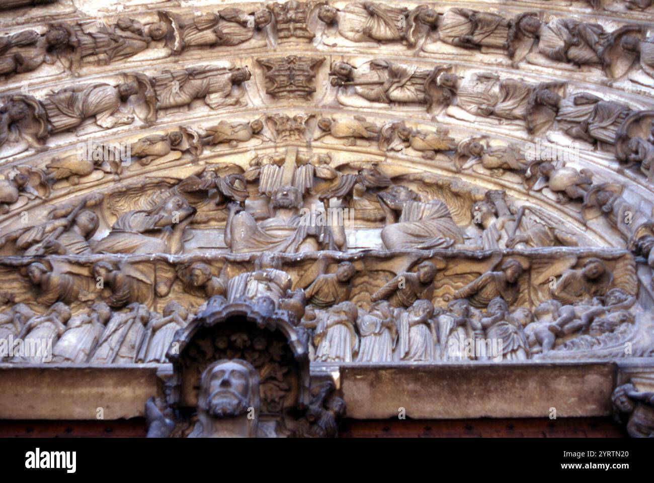 Cattedrale di Chartres; Cristo come giudice supremo; portale centrale, transetto sud Foto Stock