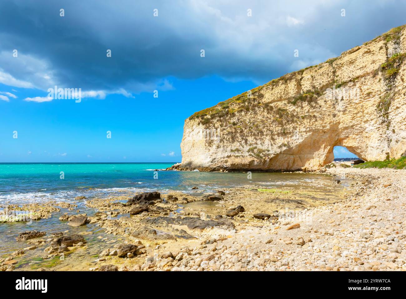 Costa vicino alle Terme Selinuntine, Sciacca, Agrigento, Sicilia, Italia Foto Stock