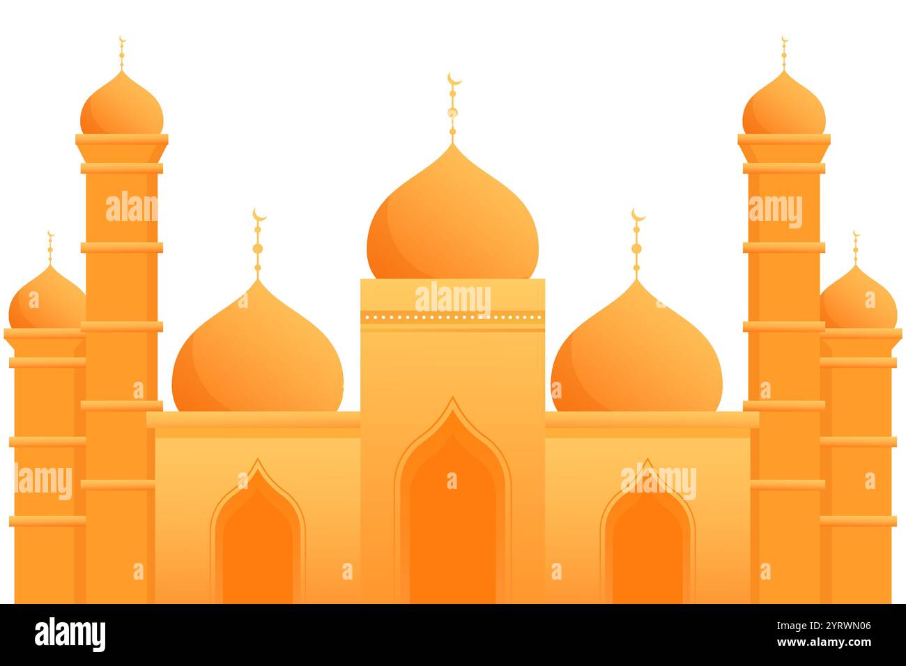 Illustrazione della moschea in stile gradiente, edificio islamico Illustrazione Vettoriale