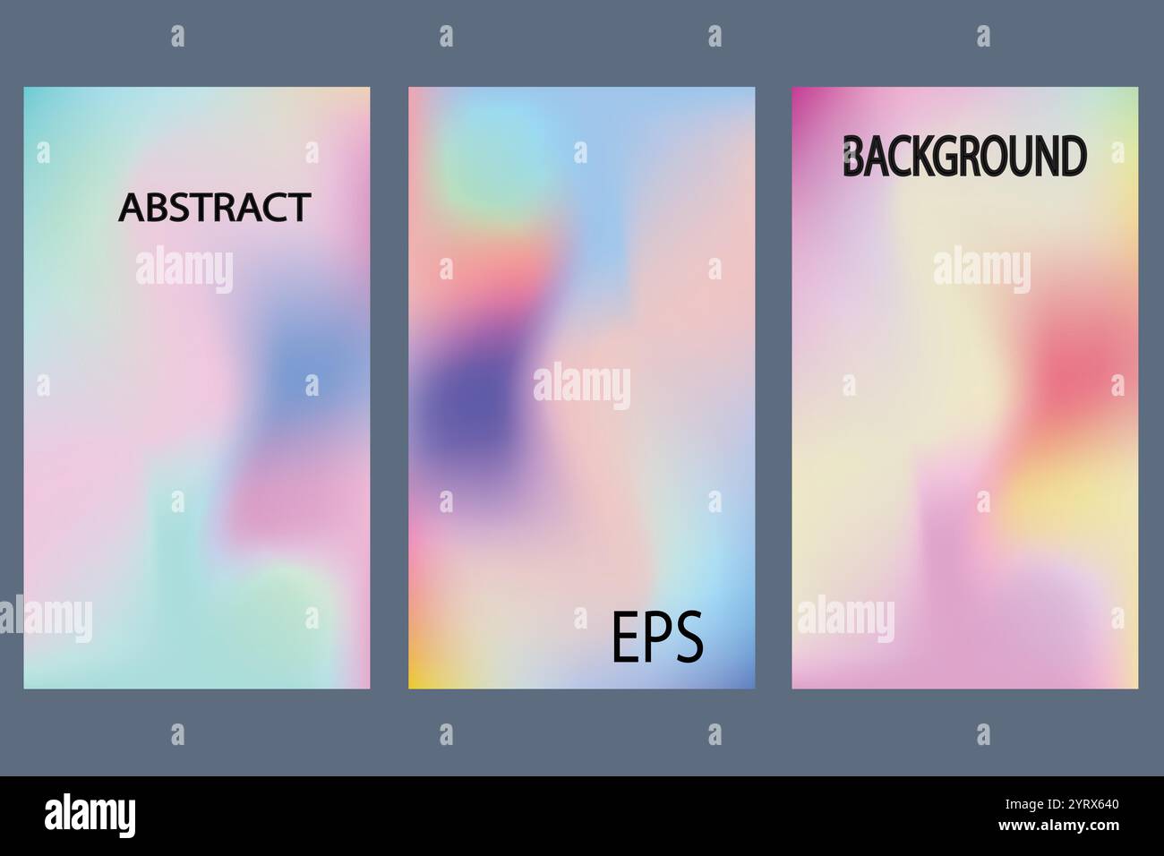 Sfondi sfocati con moderni colori astratti e sfondo sfumato. raccolta di modelli per brochure, poster, banner, opuscoli, cartoline Illustrazione Vettoriale