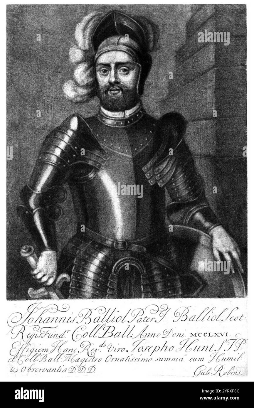 Ritratto di John Balliol,' mezzotinta, dell'incisore britannico William Robins. Foto Stock