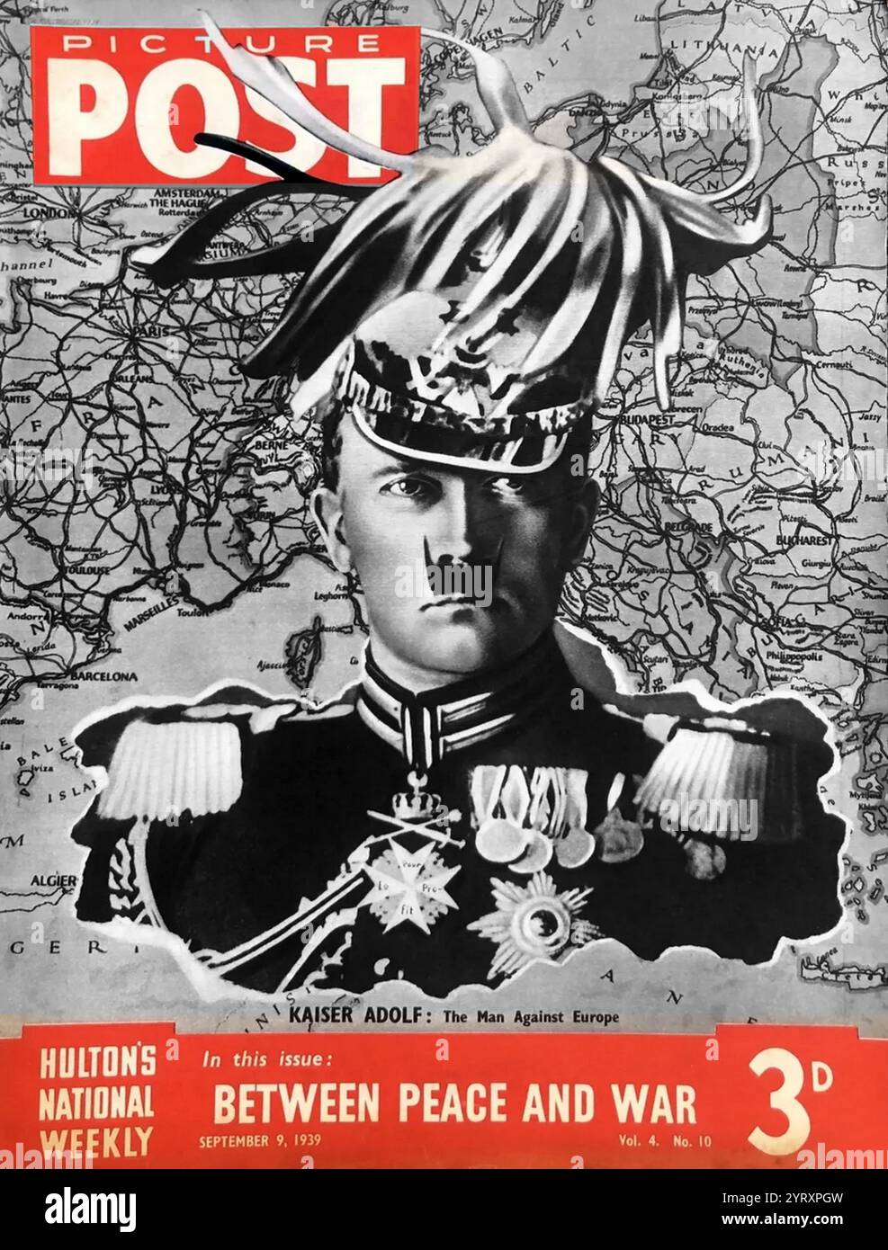 Settembre 1939 Picture Post Magazine raffigurante il leader tedesco Adolf Hitler all'inizio della seconda guerra mondiale. Foto Stock