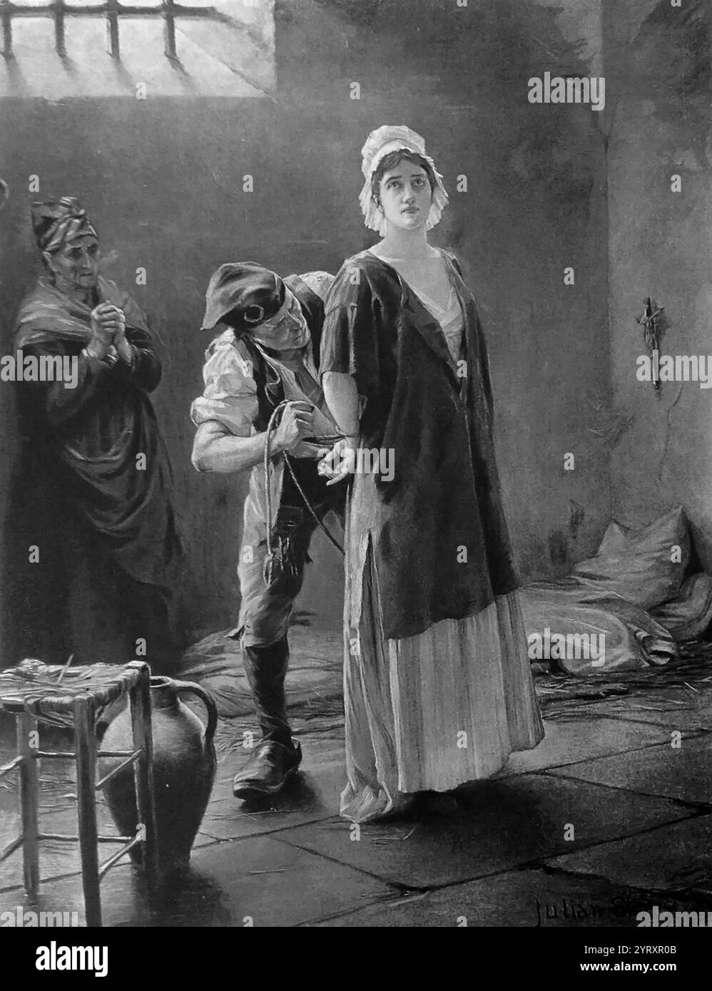 Charlotte de Corday (1768 17 luglio 1793), fu una figura della Rivoluzione francese che assassinò il rivoluzionario e leader giacobino Jean Paul Marat il 13 luglio 1793. Foto Stock