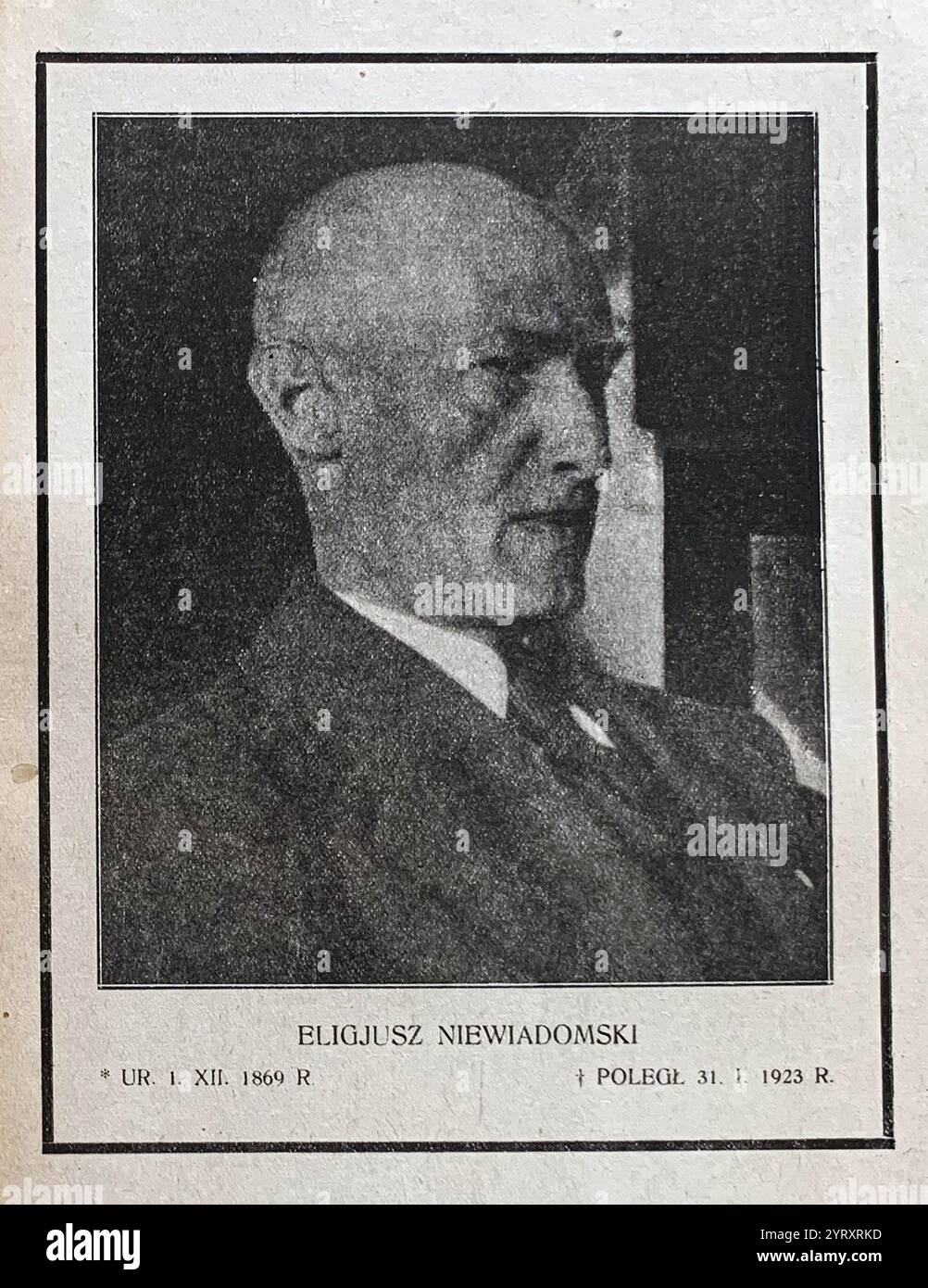 Eligiusz Jozef Niewiadomski (1869 31 gennaio 1923) un pittore modernista polacco ha simpatizzato con il movimento di destra per la democrazia Nazionale. Nel 1922 assassinò il primo presidente della Polonia, Gabriel Narutowicz, nella sua prima settimana in carica come presidente. Niewiadomski fu condannato a morte in un processo di un giorno e giustiziato fuori dalla Cittadella di Varsavia il 31 gennaio 1923. Foto Stock