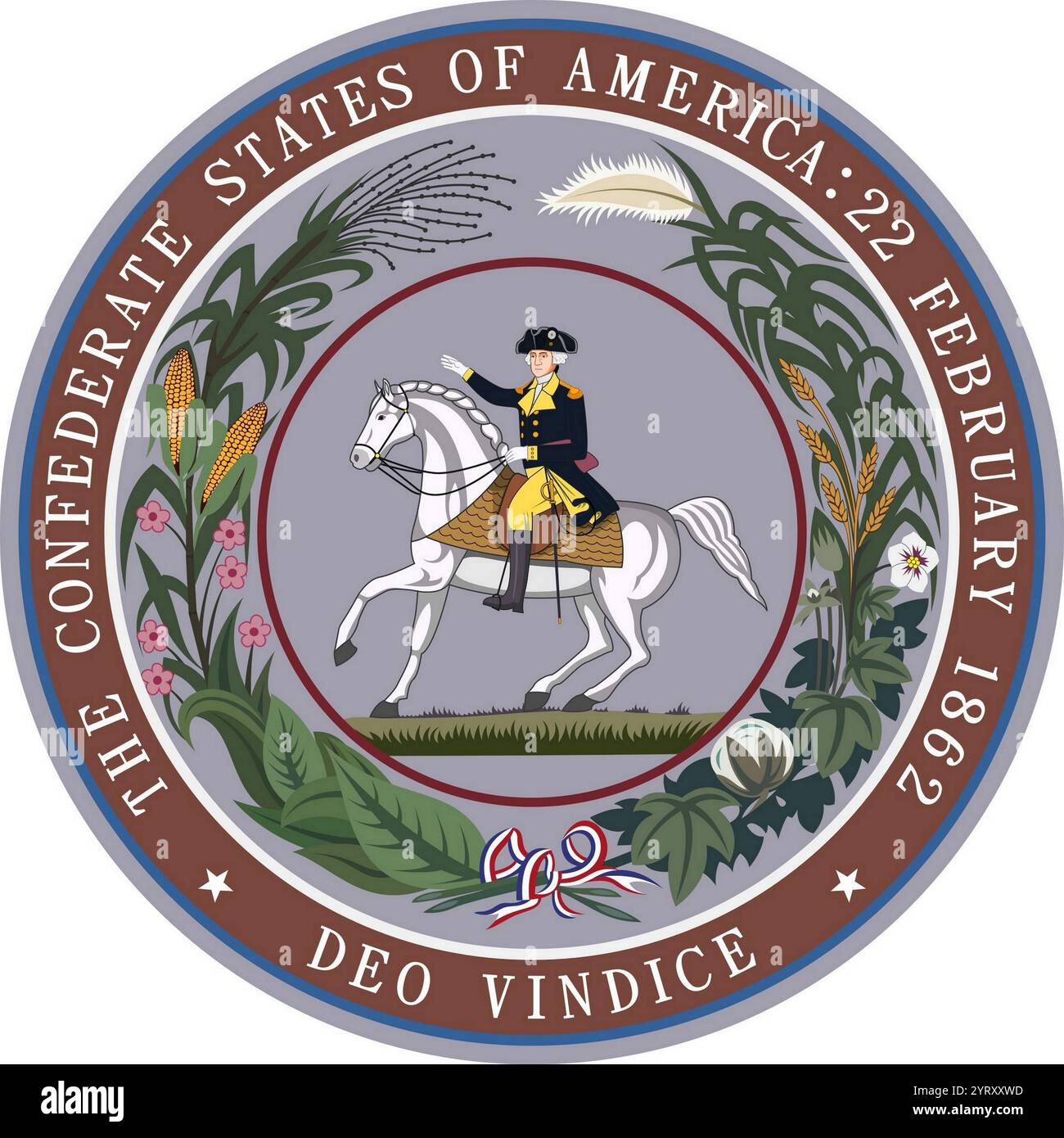 Una rappresentazione del sigillo confederato per gli stati confederati nella guerra civile americana. Foto Stock