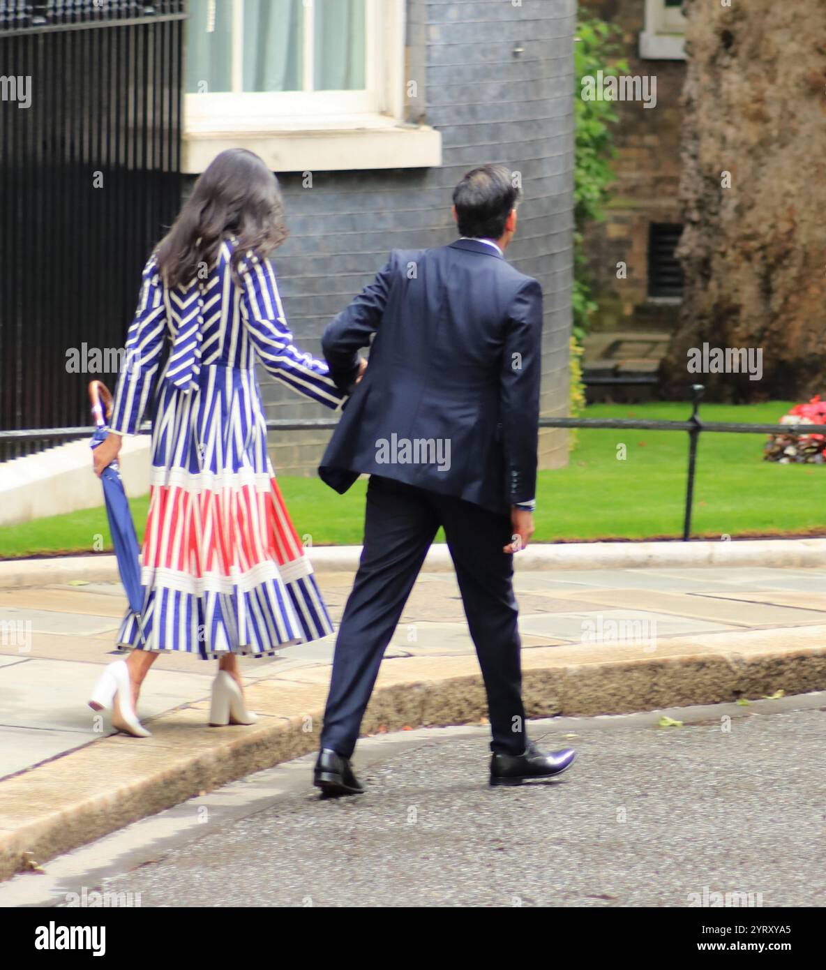 Il primo ministro britannico, Rishi Sunak, lascia l'incarico dopo aver perso le elezioni. Downing Street, Londra. 5 luglio 2024 Foto Stock
