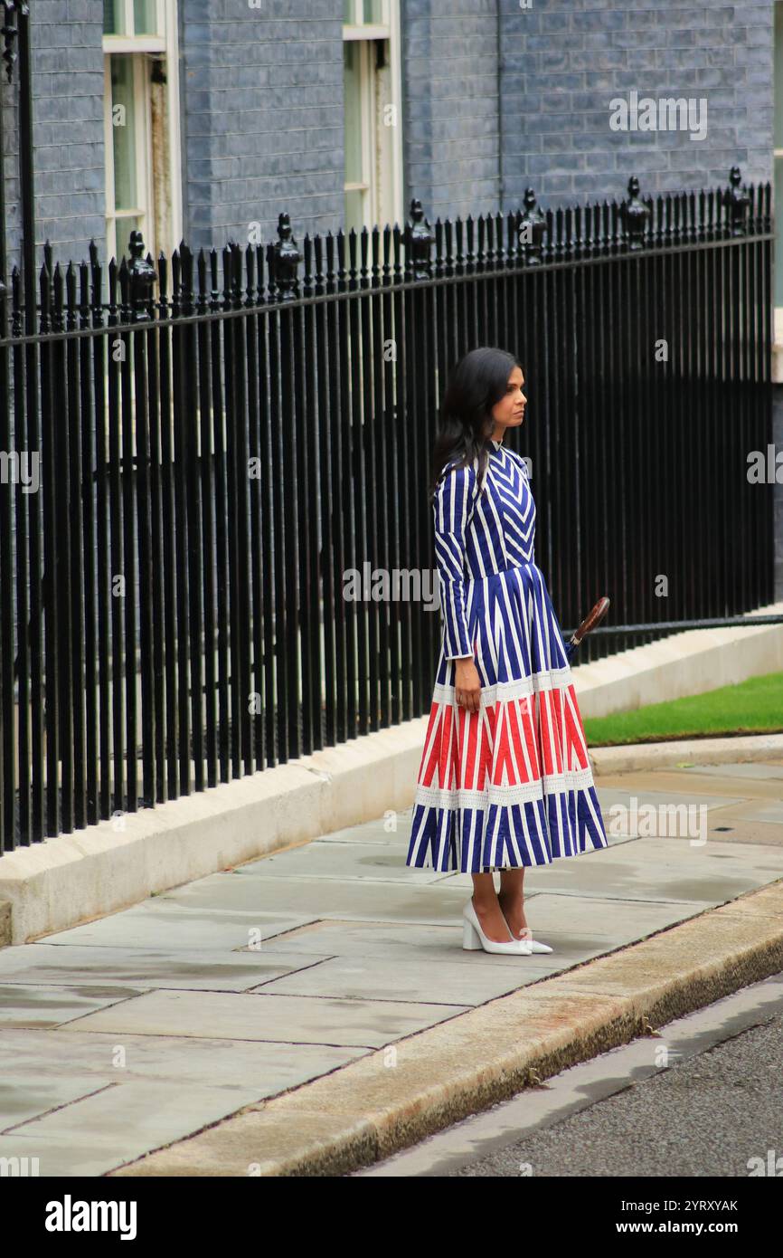 Il primo ministro britannico, Rishi Sunak, lascia l'incarico dopo aver perso le elezioni. Downing Street, Londra. 5 luglio 2024 Foto Stock