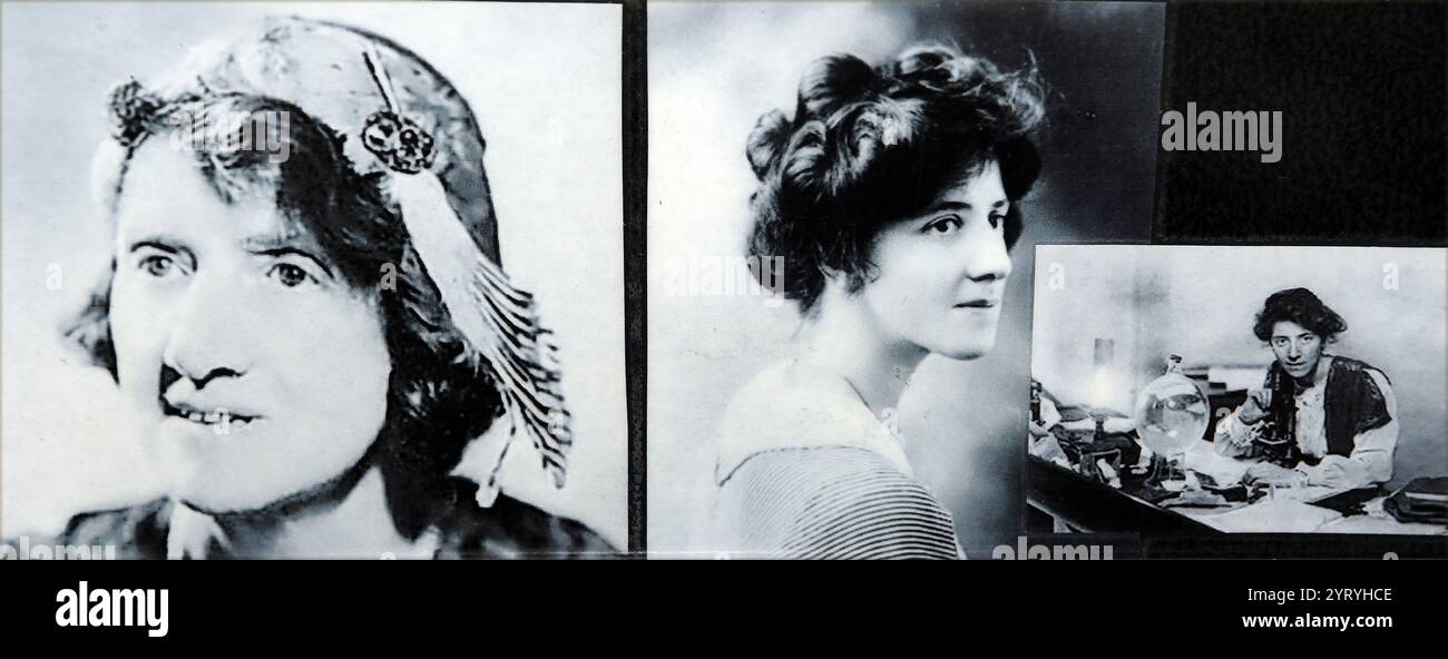 Ritratti di Marie Stopes (1880 ? 1958); autore britannico, paleobotanico e attivista per l'eugenetica e i diritti delle donne. Stopes fondò la prima clinica per il controllo delle nascite in Gran Bretagna. Come sostenitrice dell'eugenetica, uno dei suoi obiettivi dichiarati era "fornire sicurezza dal concepimento a coloro che sono razzialmente malati". Foto Stock