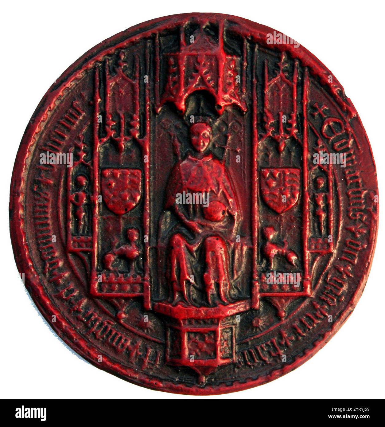 Sigillo di re Edoardo IV, (1442 1483) Re d'Inghilterra dal 1461 al 1470, poi di nuovo dal 1471 fino alla sua morte nel 1483 Foto Stock