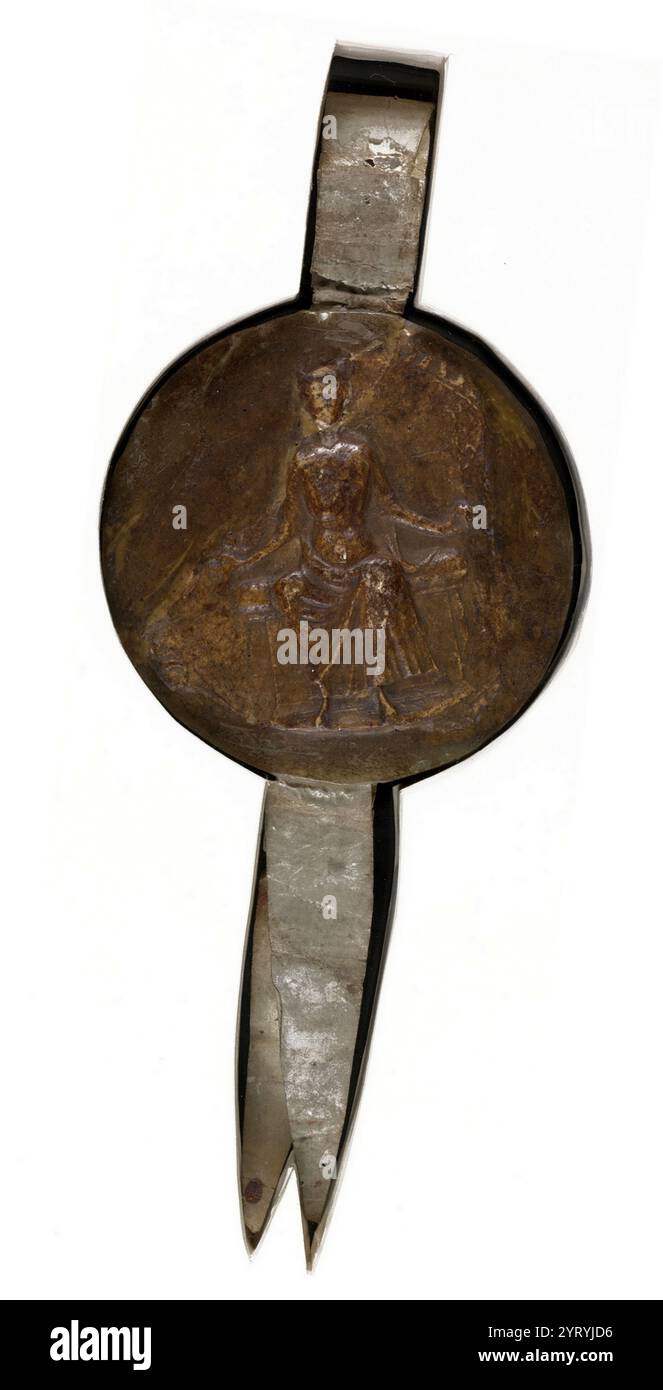 Gran sigillo di re Giovanni i d'Inghilterra (r. 1199 - 1216 d.C.) Foto Stock