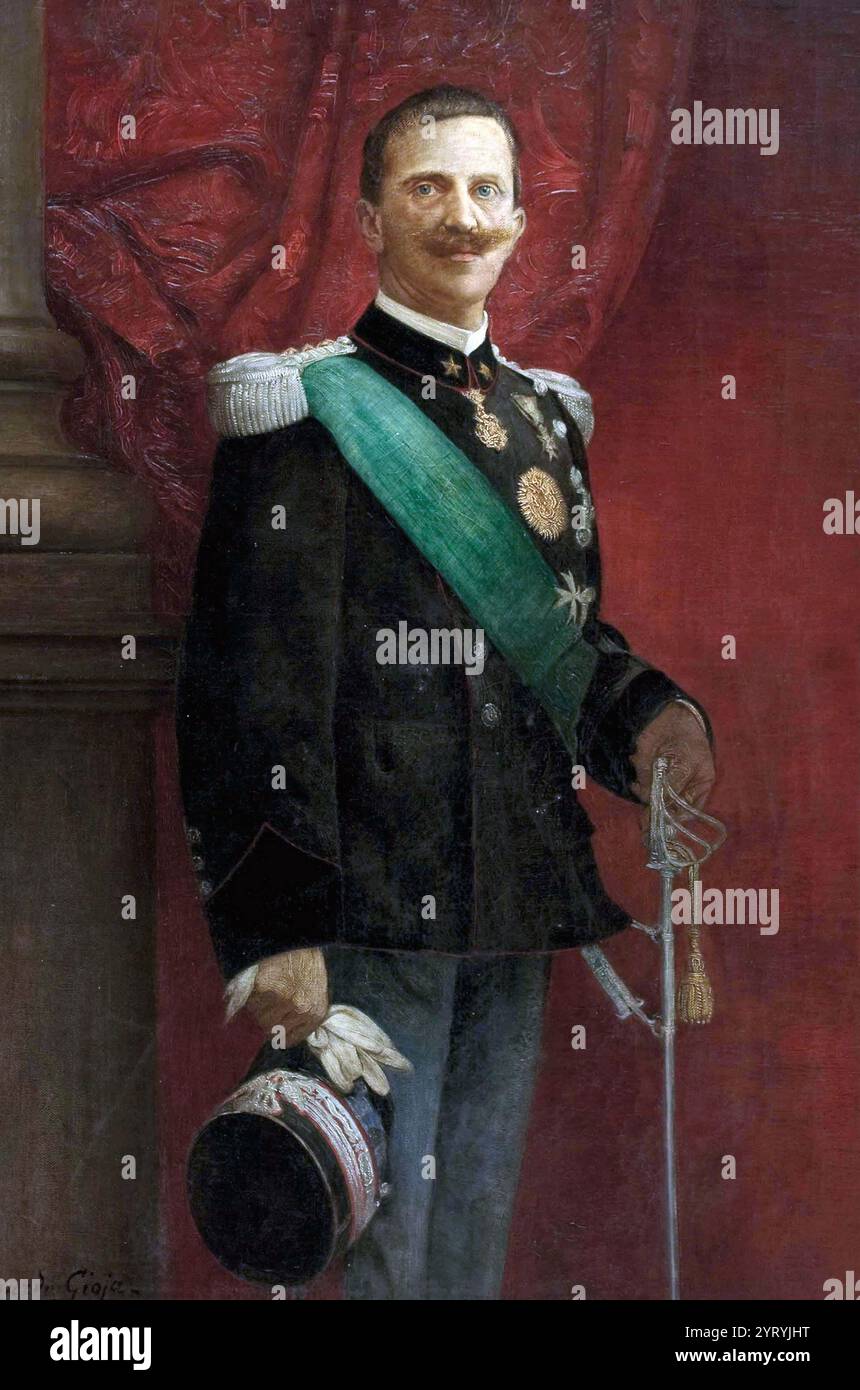 Vittorio Emanuele III (1869 ? 1947), Re d'Italia (29 luglio 1900 ? 9 maggio 1946). 1913 . Di Edoardo Gioja (1862?1937) Foto Stock