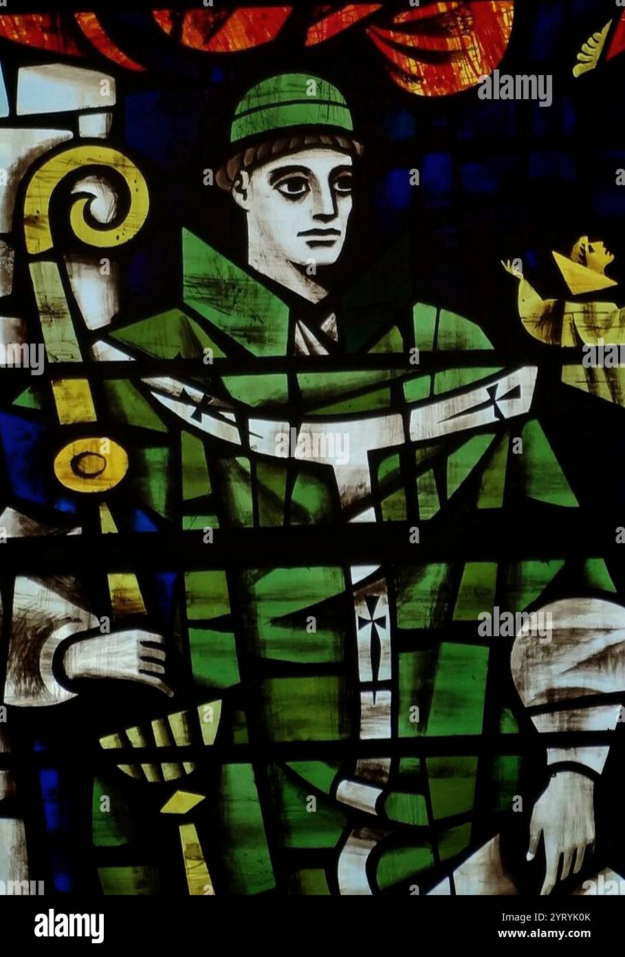 Lanfranc, (c1005 ? 1089) monaco benedettino a Bec in Normandia. Prestò servizio successivamente come priore dell'abbazia di Bec e abate dell'abbazia di Santo Stefano a Caen, in Normandia, e poi come arcivescovo di Canterbury in Inghilterra, in seguito alla sua conquista da parte di Guglielmo il Conquistatore. Vetrate colorate nella chiesa di St Dunstan, Canterbury, Foto Stock