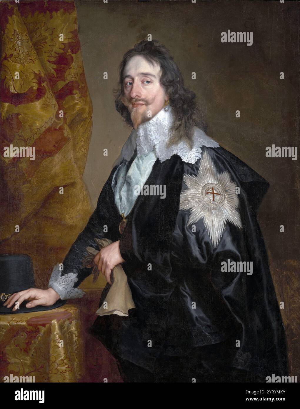 Charles i (1600? 1649) Re d'Inghilterra, Scozia e Irlanda dal 27 marzo 1625 fino alla sua esecuzione nel 1649. Re Carlo 1 che indossa l'ordine della Giarrettiera. Di Anthony van Dyck. Foto Stock