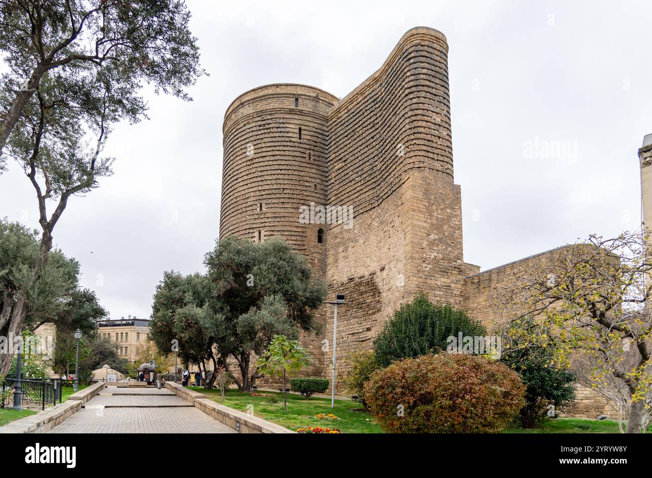 All'interno della città vecchia, della Torre della Vergine, Baku, Azerbaigian Foto Stock