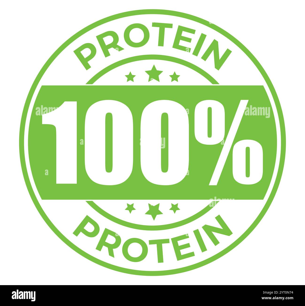 Badge ad alta proteina al 100%, sigillo ad alta proteina, Lable, adesivo, tag, icona del vettore emblema Illustrazione Vettoriale