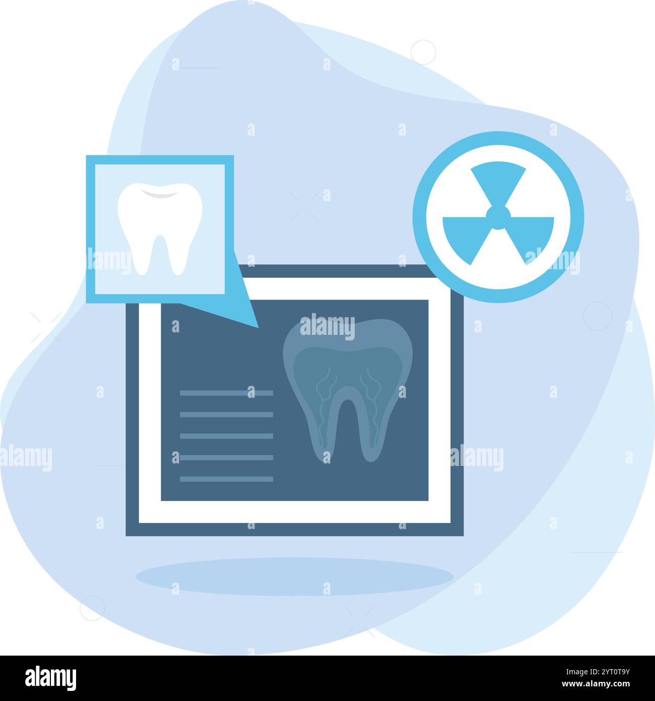 Scansione intraorale 3d o concetto di raggi x, Impressionismo digitale dei denti o Tomografia computerizzata a fascio conico disegno di icone a colori vettoriali, simbolo odontoiatrico, salute Illustrazione Vettoriale