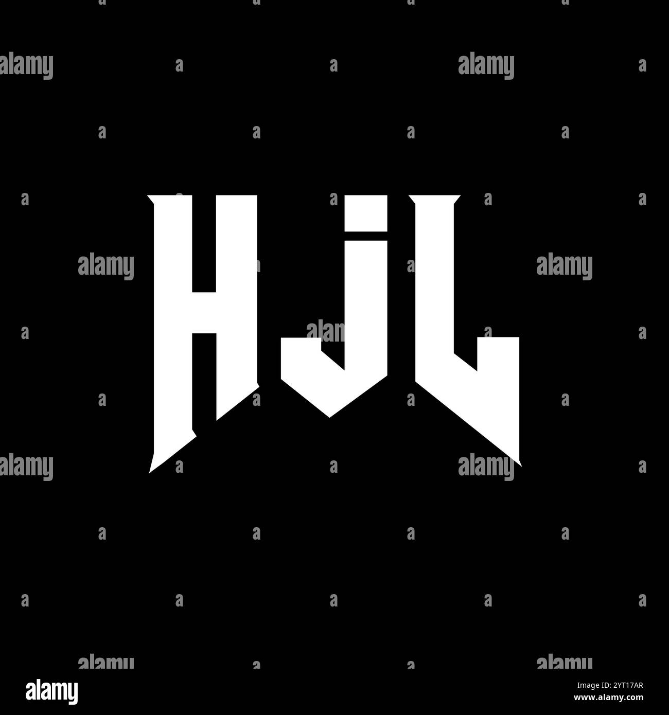 Logo HJL Letter per l'azienda tecnologica. Combinazione di colori bianco e nero con logo HJL. Logo HJL, vettore HJL, design HJL, icona HJL, HJL alph Illustrazione Vettoriale