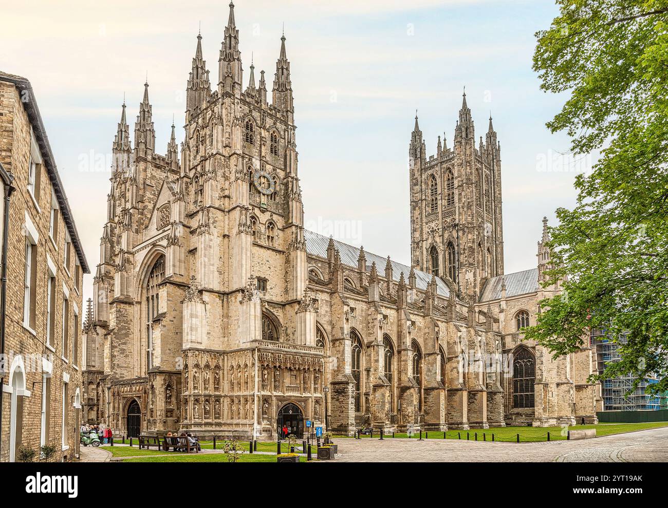 Esterno della Cattedrale di Canterbury, Kent, Inghilterra Foto Stock