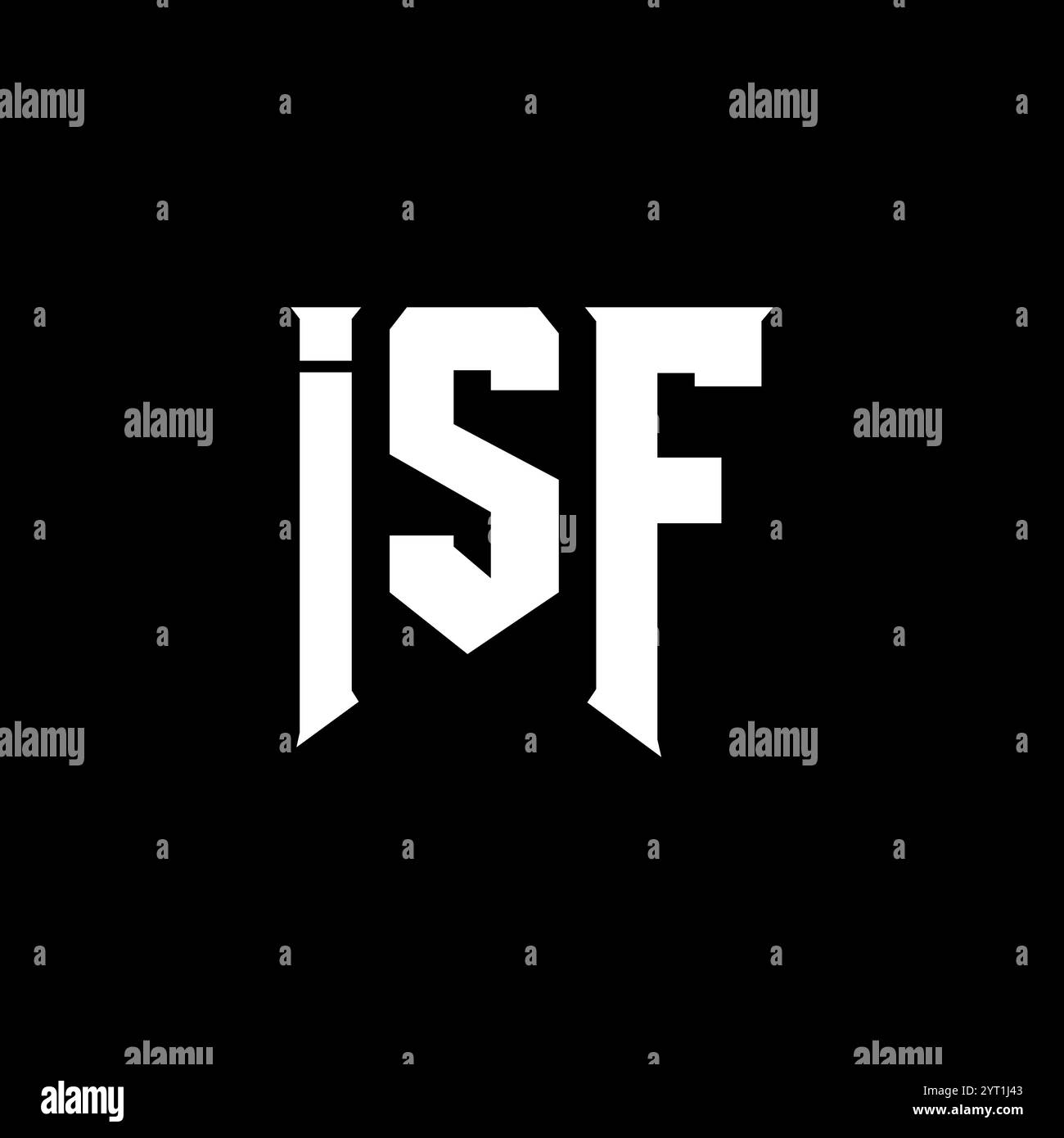 Logo ISF Letter per l'azienda tecnologica. Combinazione di colori bianco e nero con logo ISF. Logo ISF, vettore ISF, design ISF, icona ISF, ISF alph Illustrazione Vettoriale