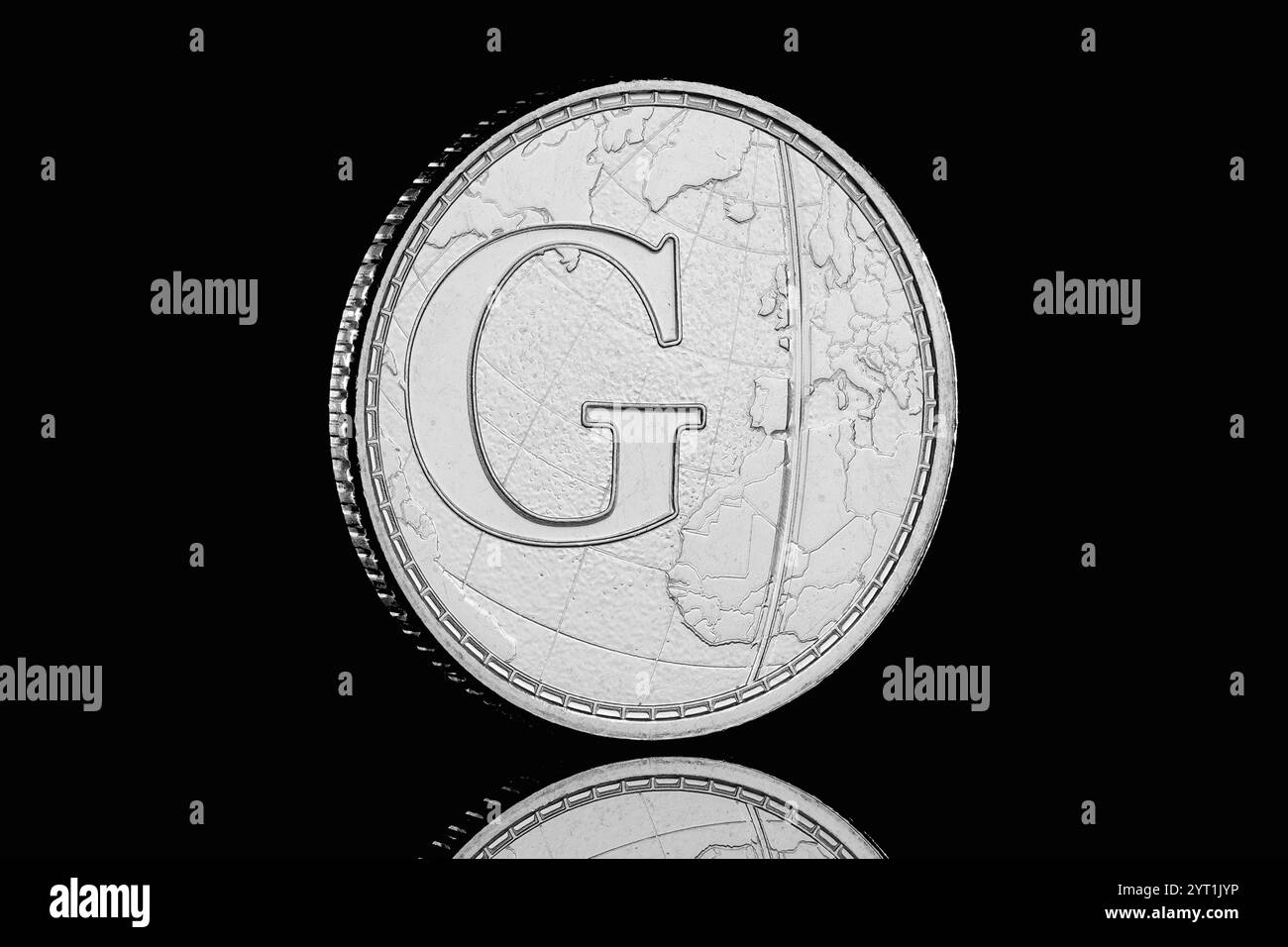 La lettera G che rappresenta Greenwich nel frattempo nella serie di monete da 10 penny Dalla A alla Z della Gran Bretagna del 2018 Foto Stock