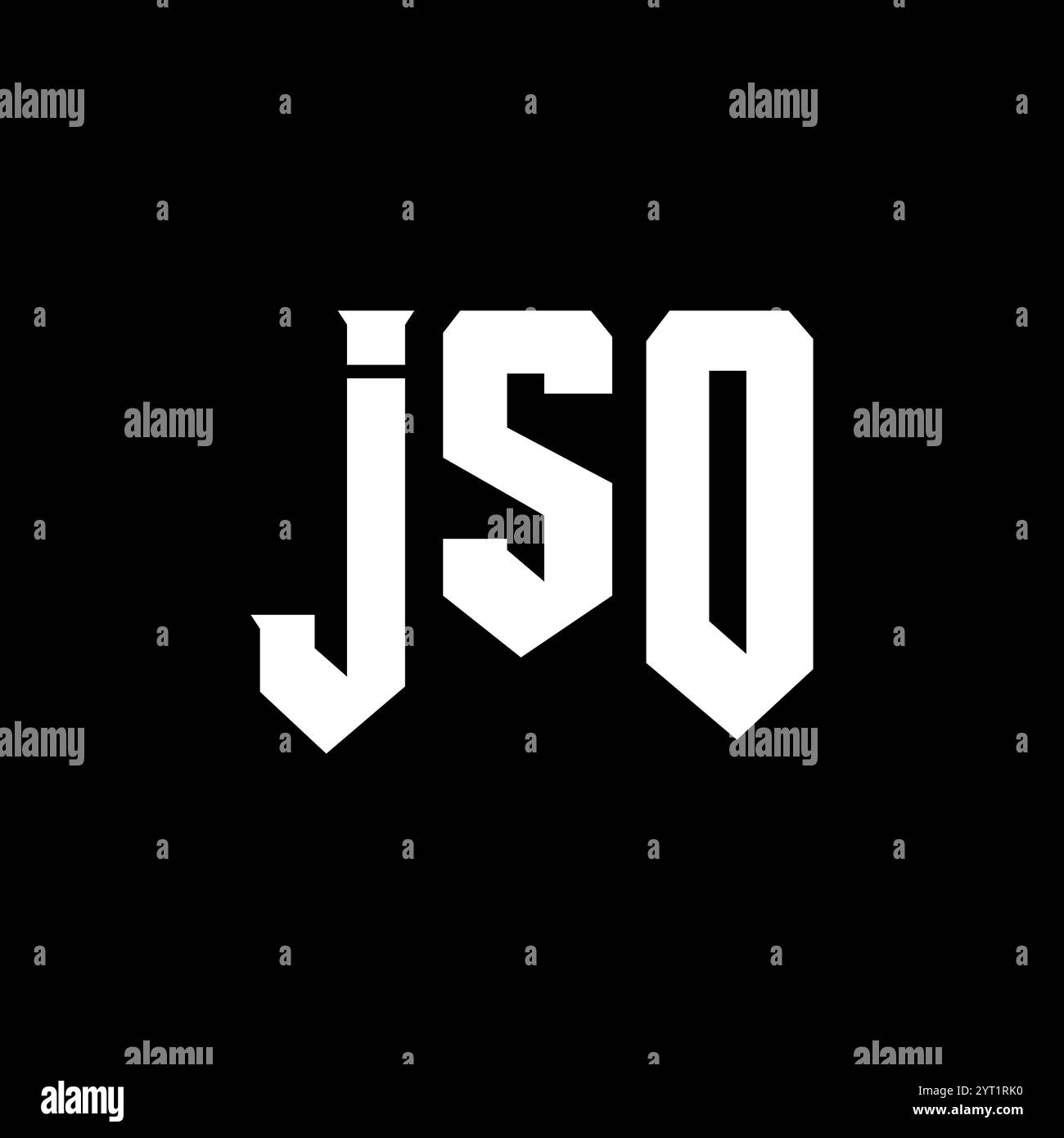 Logo JSO Letter per l'azienda tecnologica. Combinazione di colori bianco e nero con logo JSO. Logo JSO, vettore JSO, design JSO, icona JSO, alph JSO Illustrazione Vettoriale